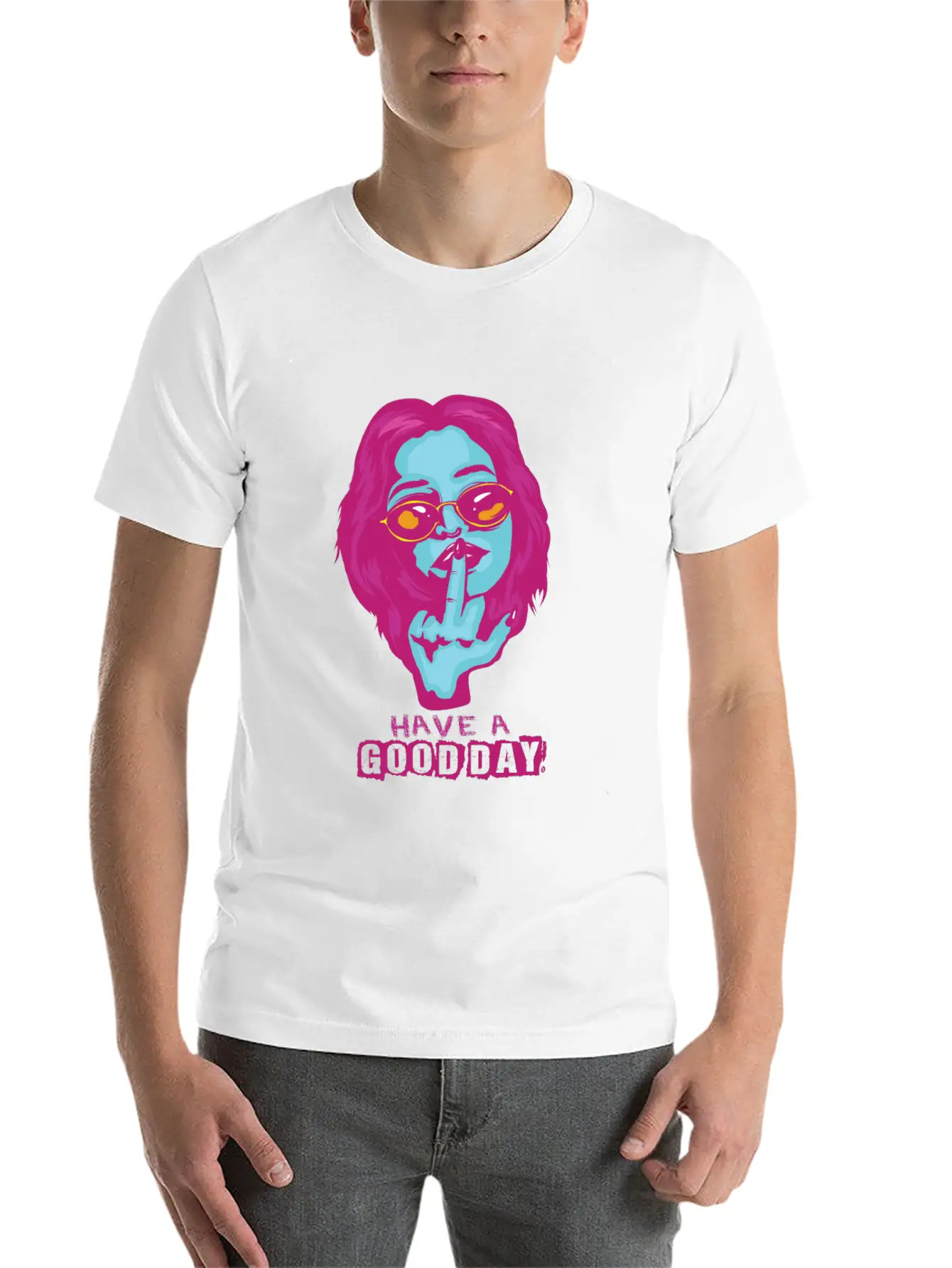 Gothic Middle Finger Pastel Goth Gift Design Unisex Casual T-Shirt – Clean Design For Daily Comfort