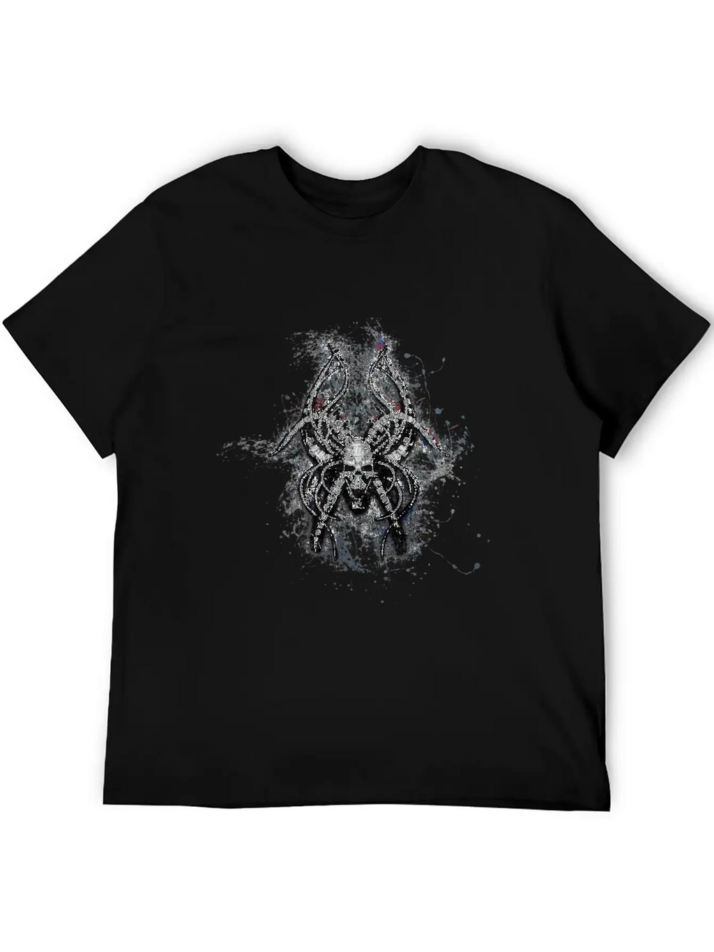 Gothic Monster Skull Paint Splatter Art Unisex Casual T-Shirt – Clean Design For Daily Comfort