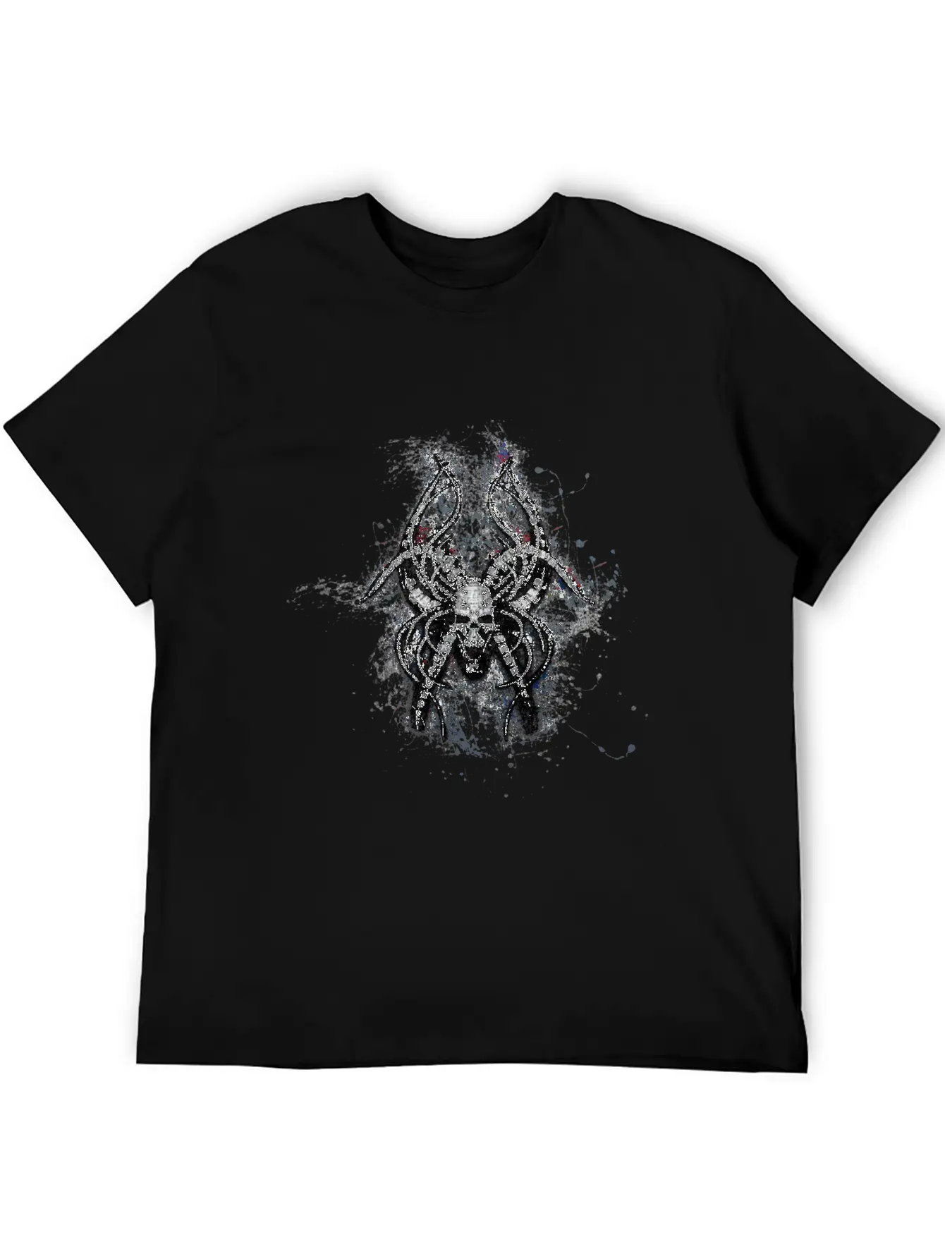 Gothic Monster Skull Paint Splatter Art Unisex Casual T-Shirt – Clean Design For Daily Comfort