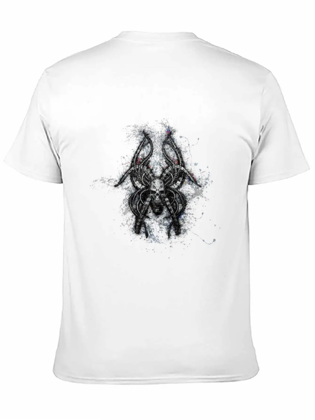 Gothic Monster Skull Paint Splatter Art Unisex Casual T-Shirt – Clean Design For Daily Comfort
