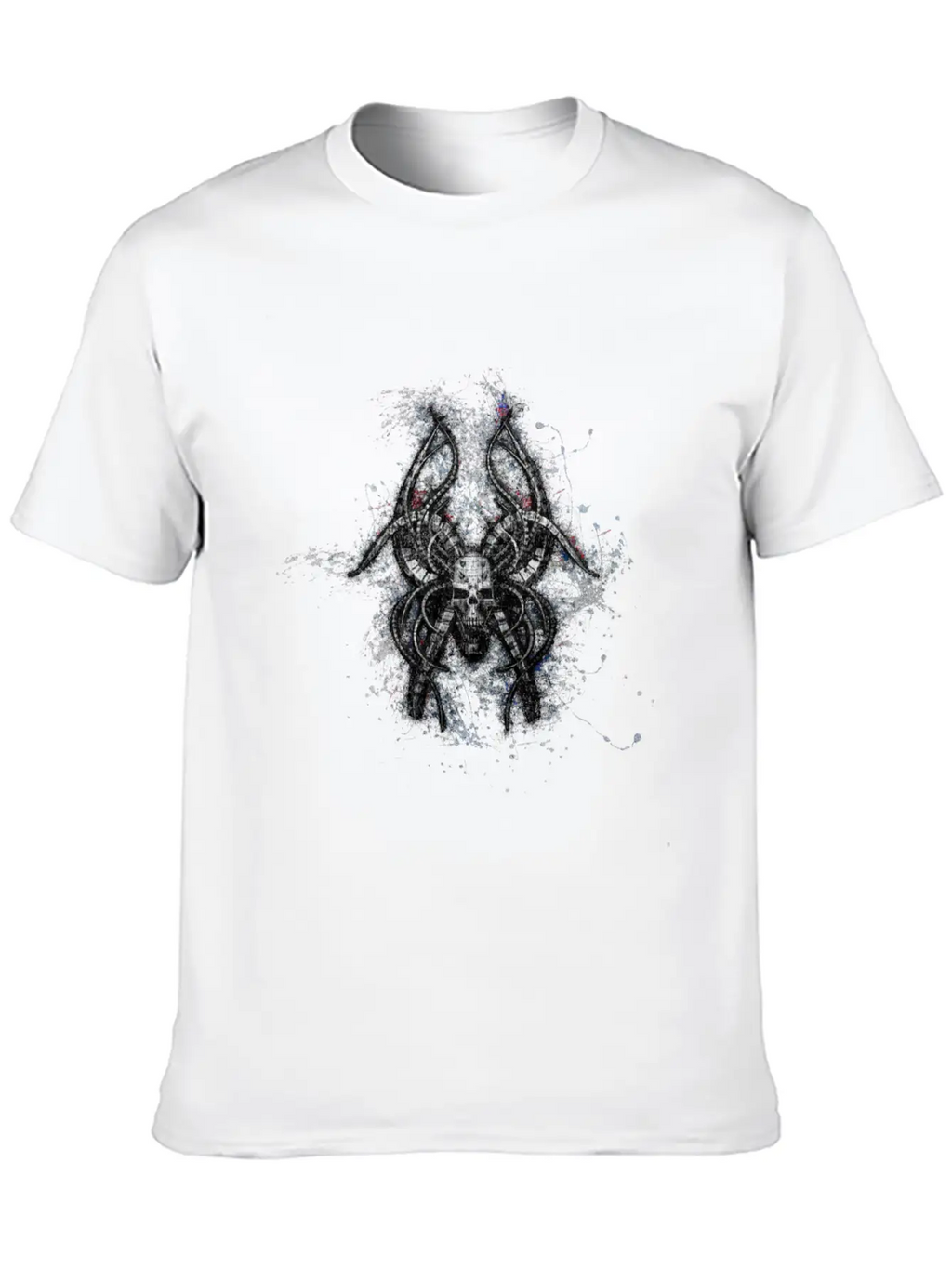 Gothic Monster Skull Paint Splatter Art Unisex Casual T-Shirt – Clean Design For Daily Comfort
