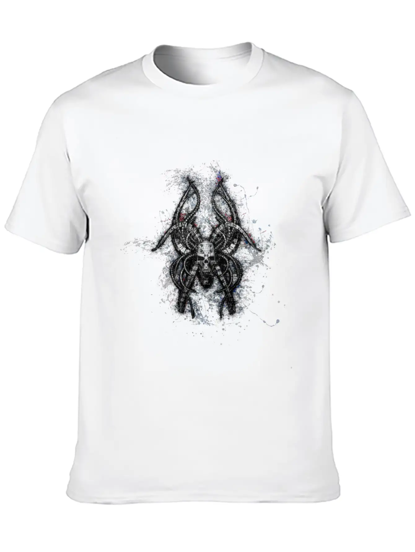 Gothic Monster Skull Paint Splatter Art Unisex Casual T-Shirt – Clean Design For Daily Comfort