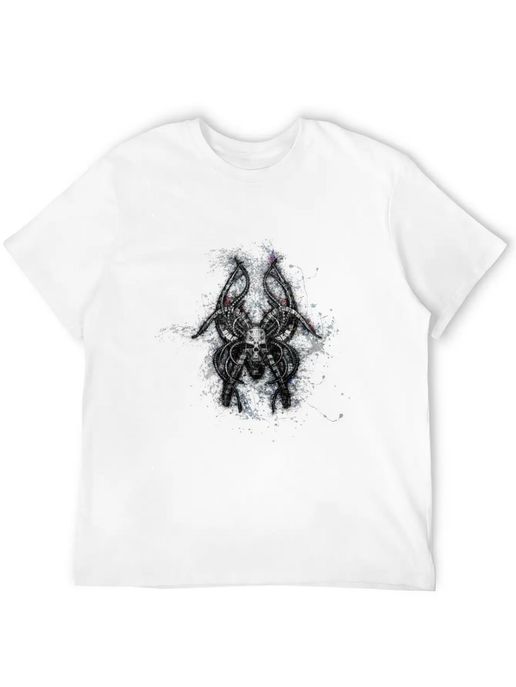 Gothic Monster Skull Paint Splatter Art Unisex Casual T-Shirt – Clean Design For Daily Comfort