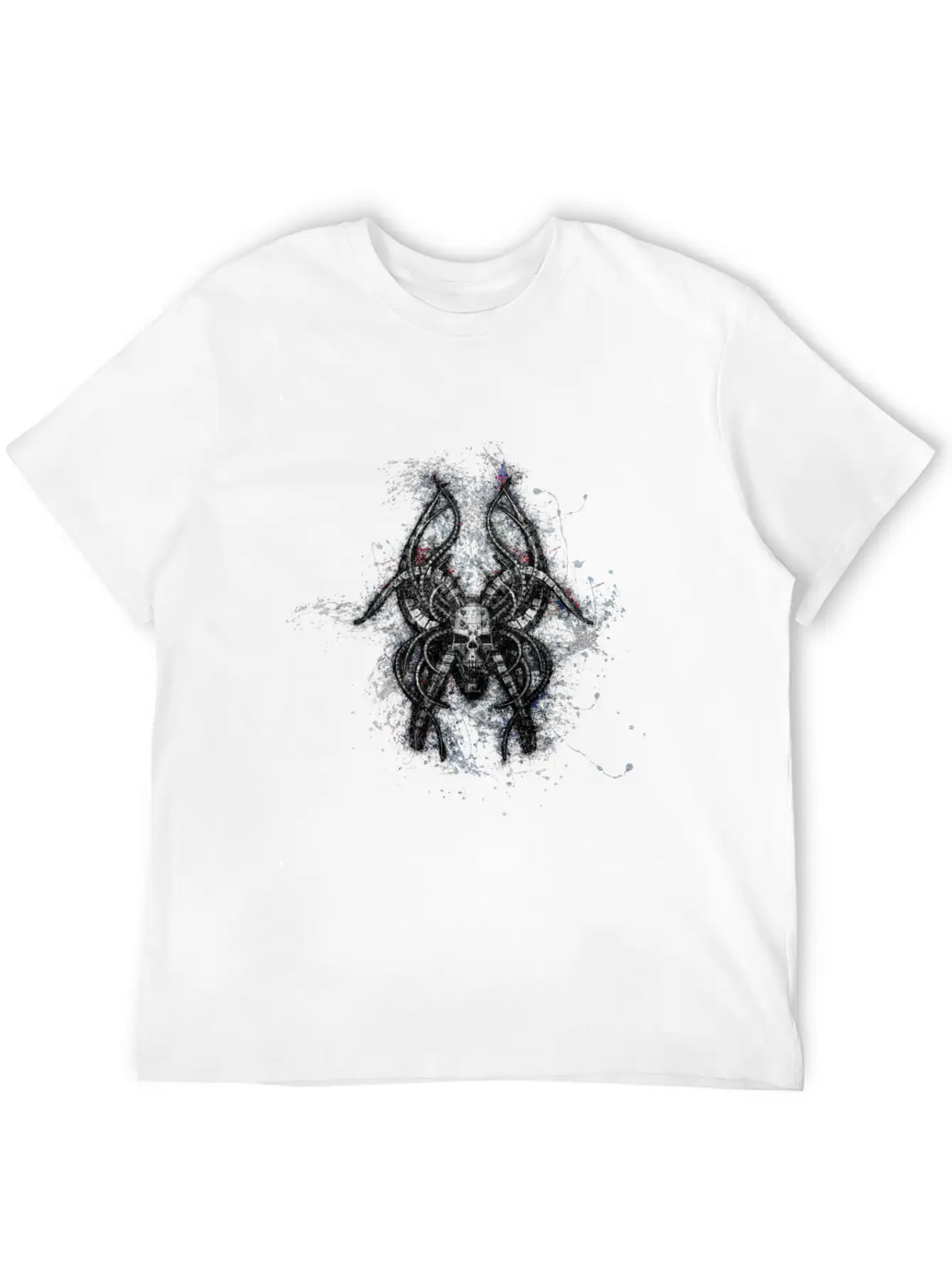 Gothic Monster Skull Paint Splatter Art Unisex Casual T-Shirt – Clean Design For Daily Comfort