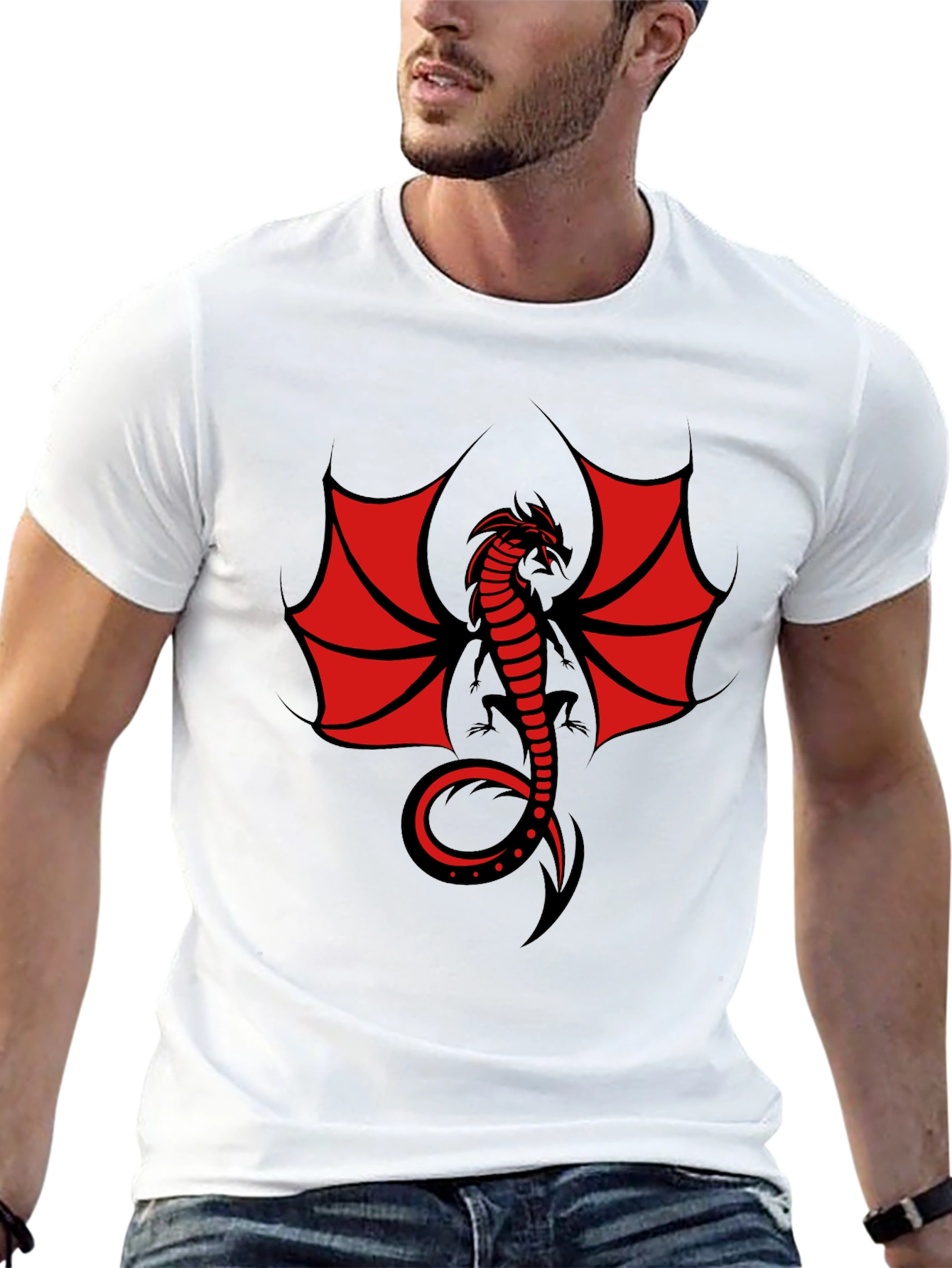 Dragon Graphic T-Shirt - Mens Black Tee