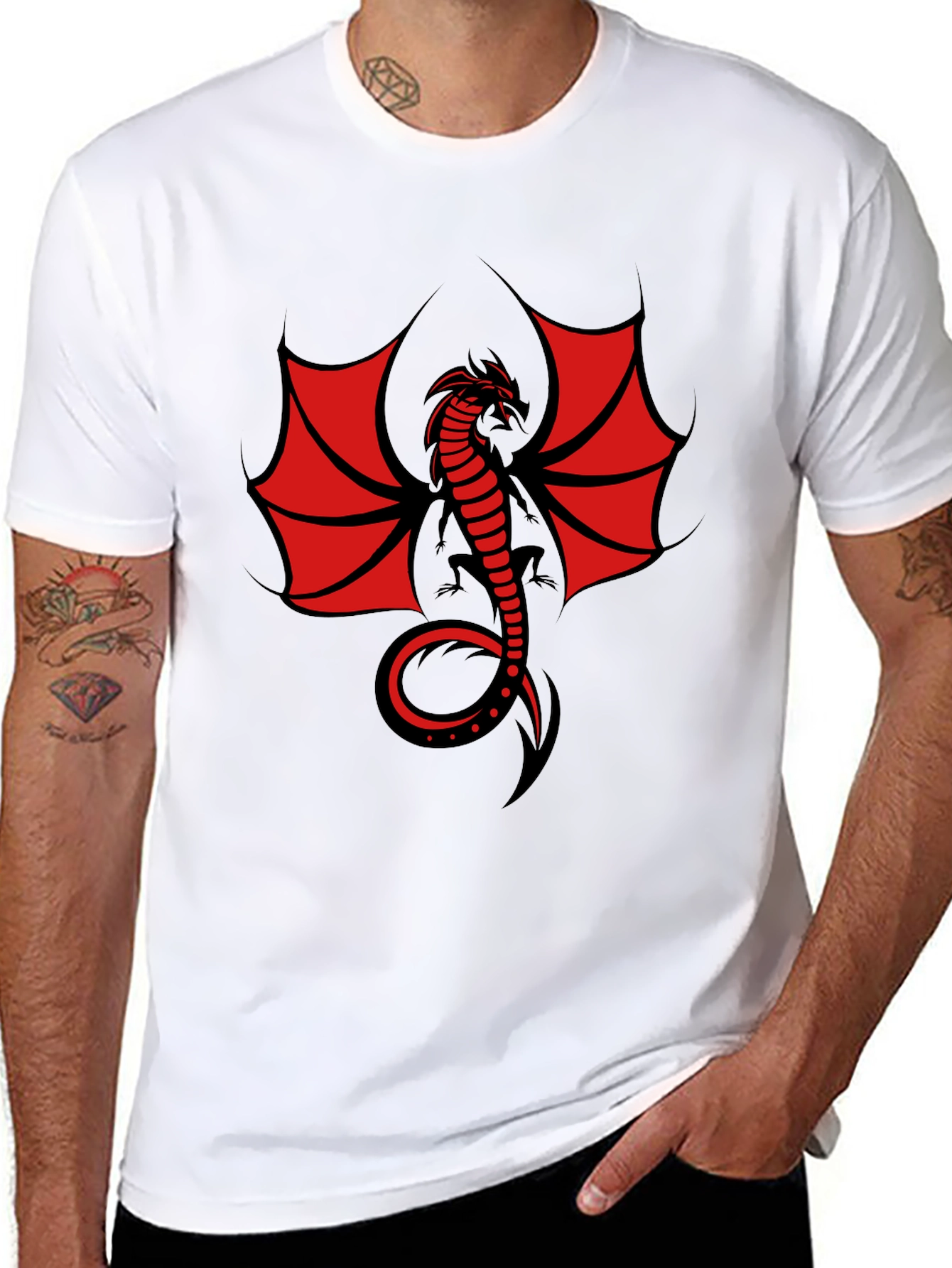 Dragon Graphic T-Shirt - Mens Black Tee