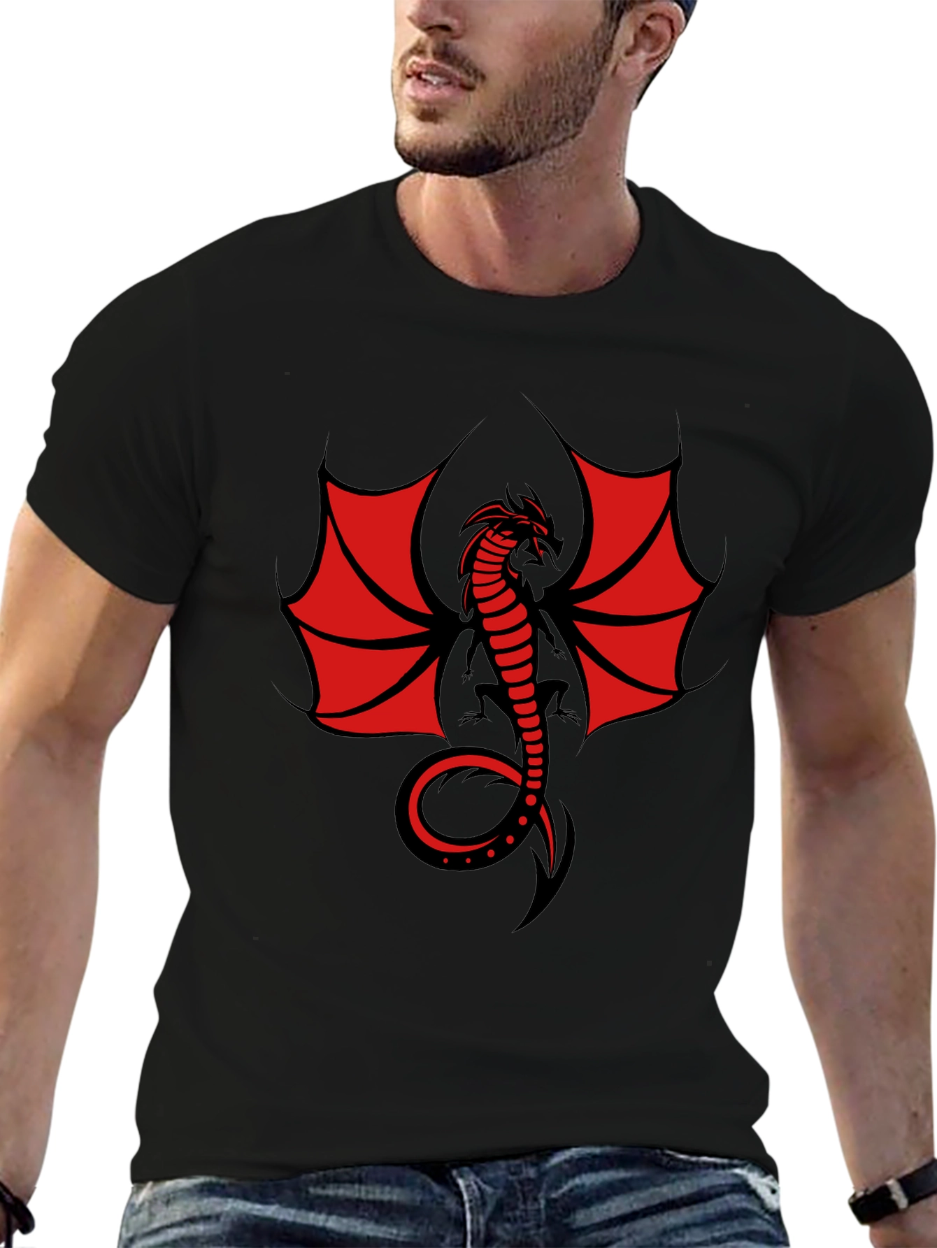 Dragon Graphic T-Shirt - Mens Black Tee