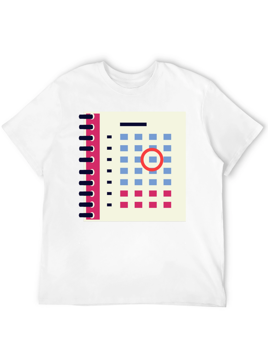 Abstract Calendar Graphic Tee - Stylish Mens Black T-Shirt