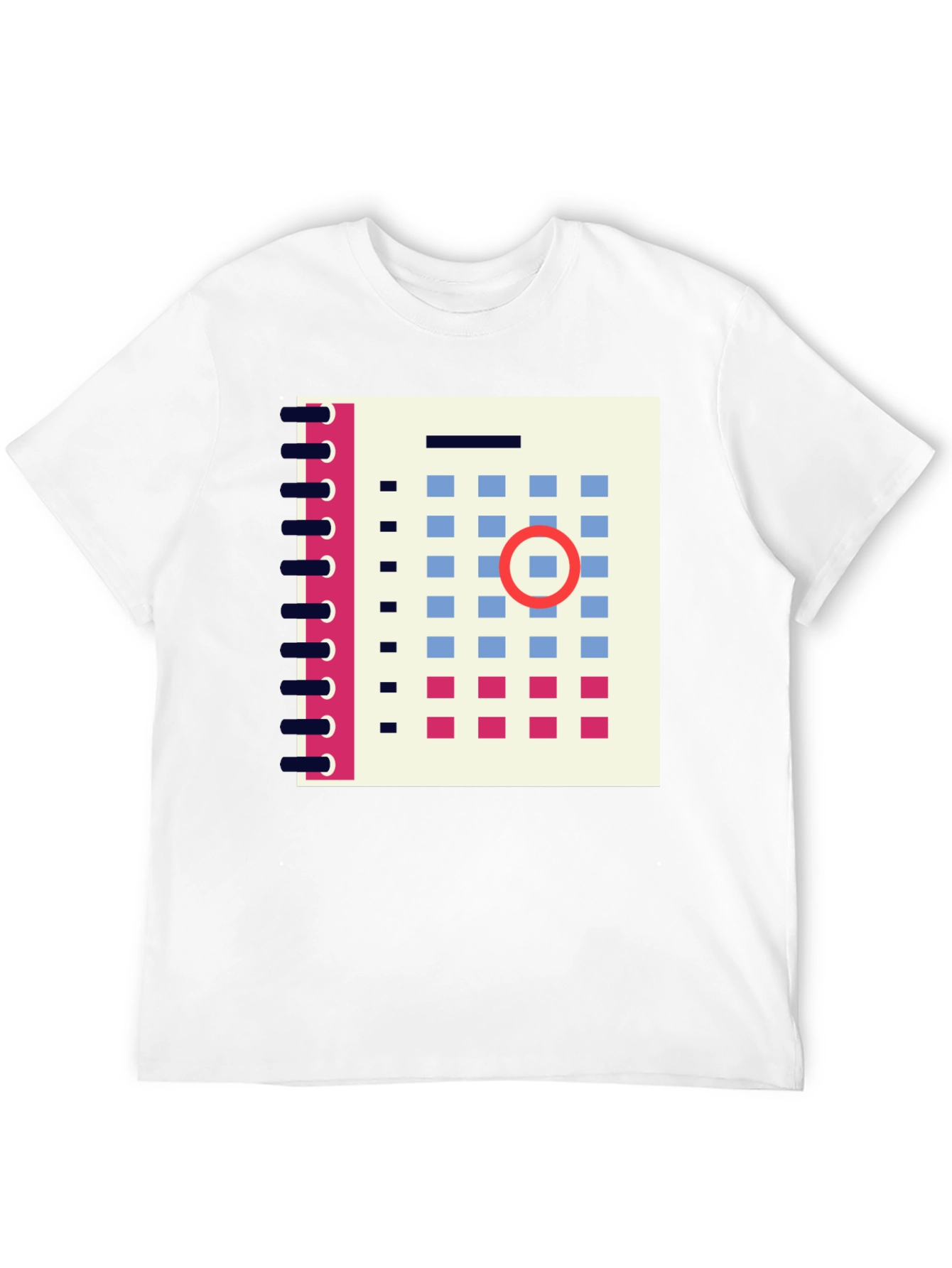 Abstract Calendar Graphic Tee - Stylish Mens Black T-Shirt