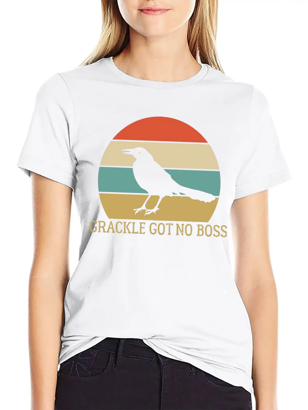 Grackle Got No Boss AUSTIN WEIRD BIRD Breathable Soft Cotton T-Shirt – Timeless Casual Look