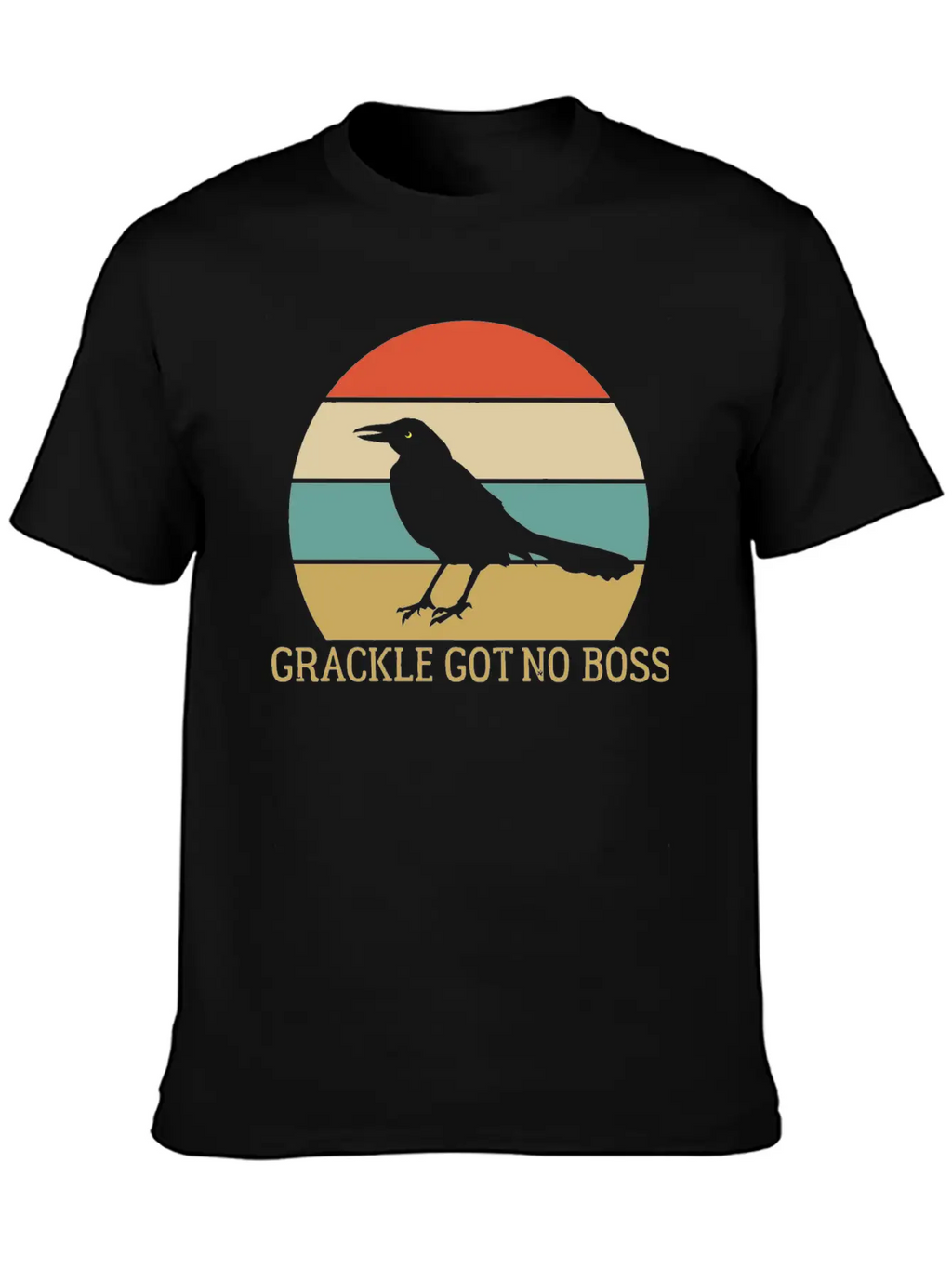 Grackle Got No Boss AUSTIN WEIRD BIRD Breathable Soft Cotton T-Shirt – Timeless Casual Look