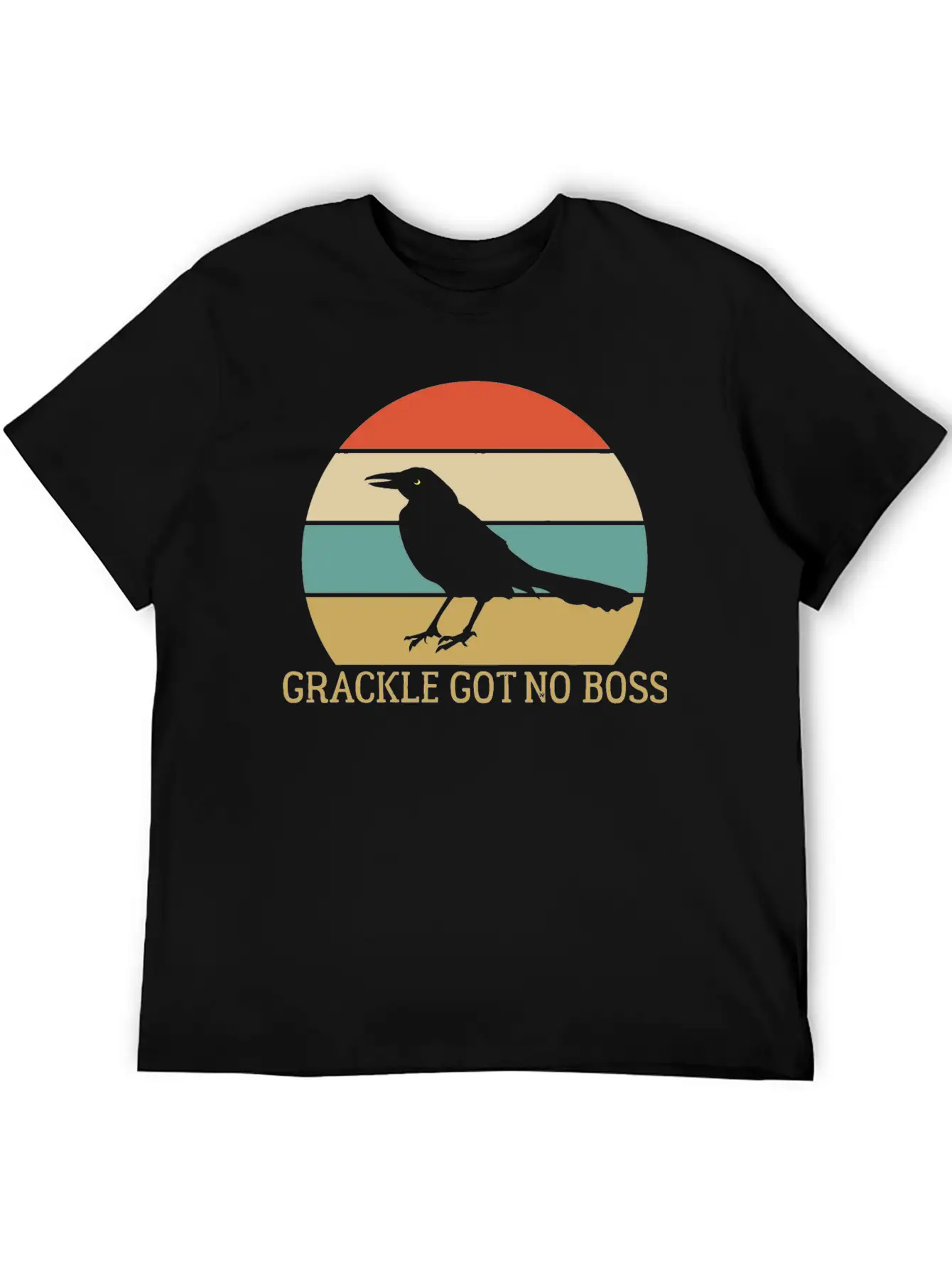 Grackle Got No Boss AUSTIN WEIRD BIRD Breathable Soft Cotton T-Shirt – Timeless Casual Look