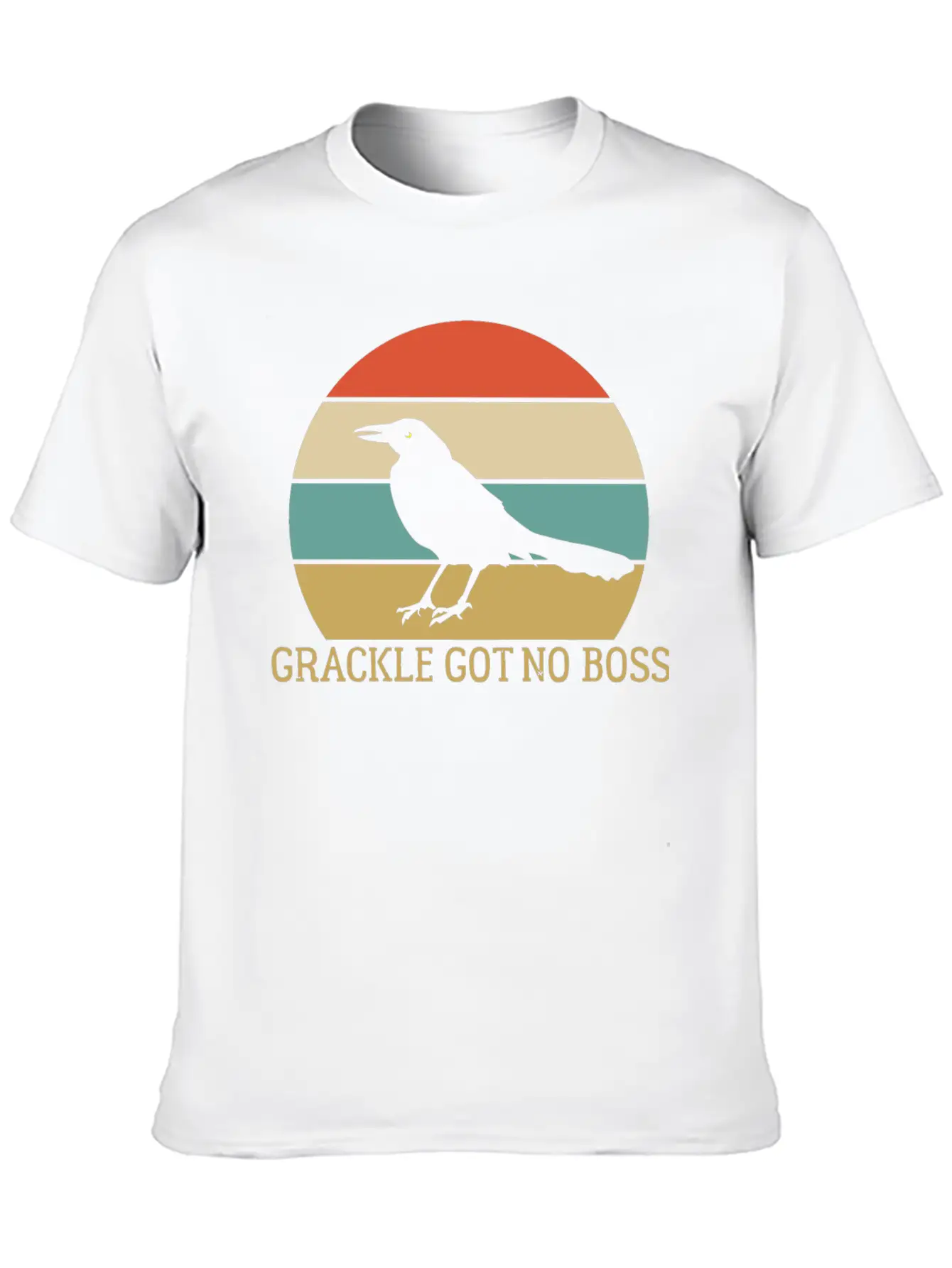 Grackle Got No Boss AUSTIN WEIRD BIRD Breathable Soft Cotton T-Shirt – Timeless Casual Look