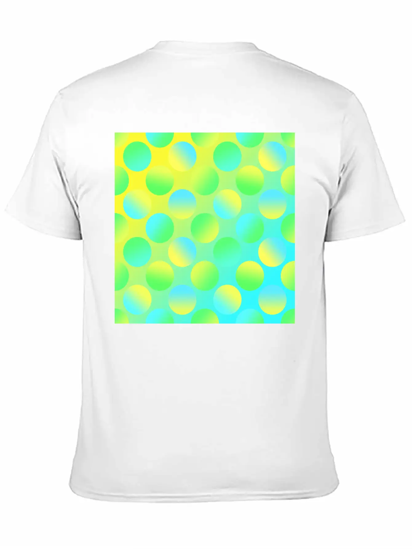 Gradient Dots (Yellow, Green, And Blue) Unisex Short Sleeve Soft Cotton T-Shirt – Casual Everyday Wear