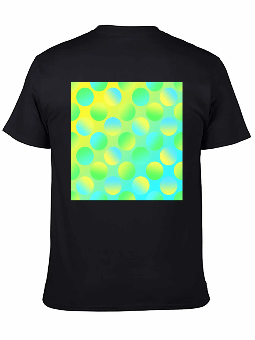 Gradient Dots (Yellow, Green, And Blue) Unisex Short Sleeve Soft Cotton T-Shirt – Casual Everyday Wear