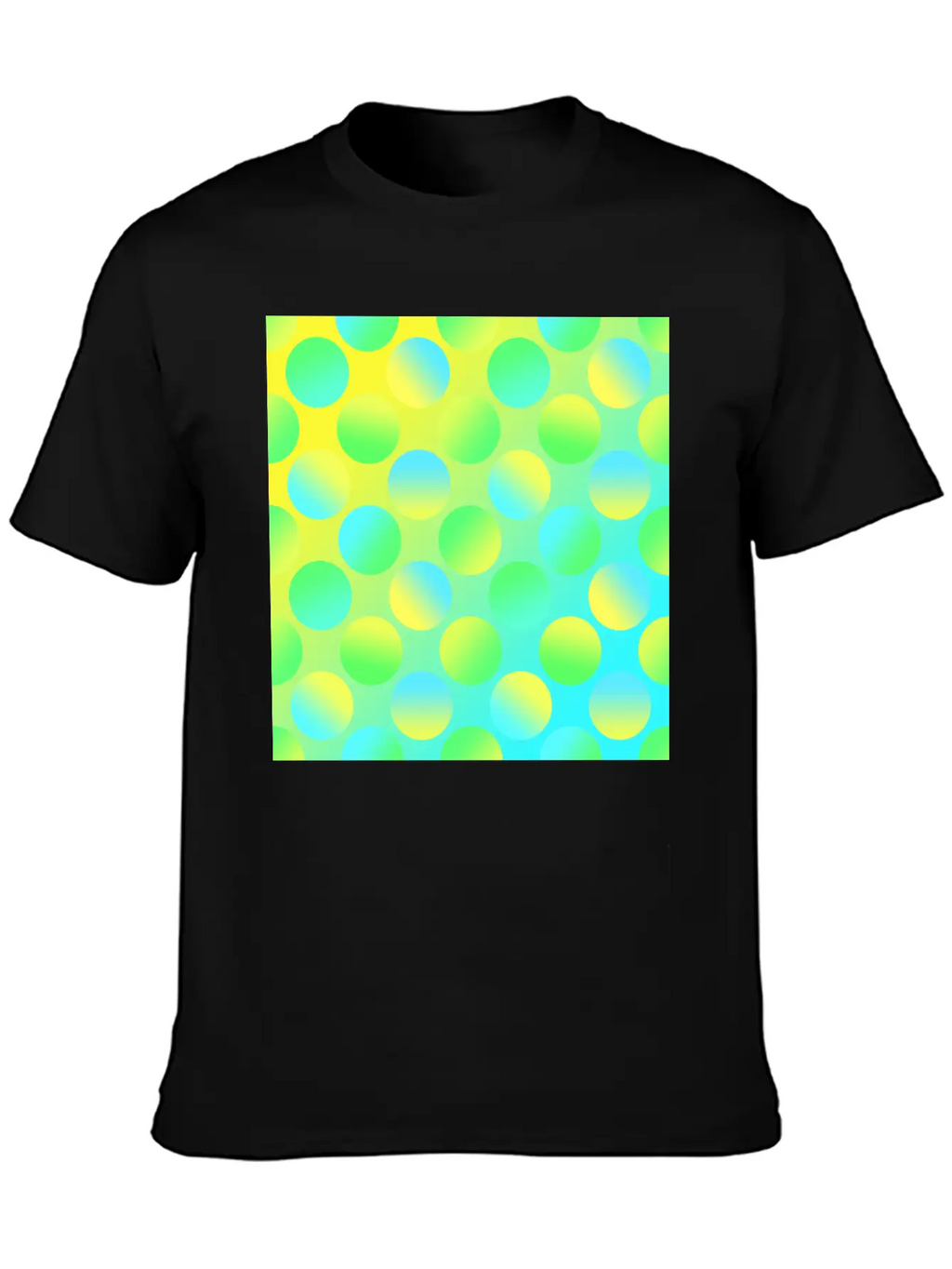 Gradient Dots (Yellow, Green, And Blue) Unisex Short Sleeve Soft Cotton T-Shirt – Casual Everyday Wear