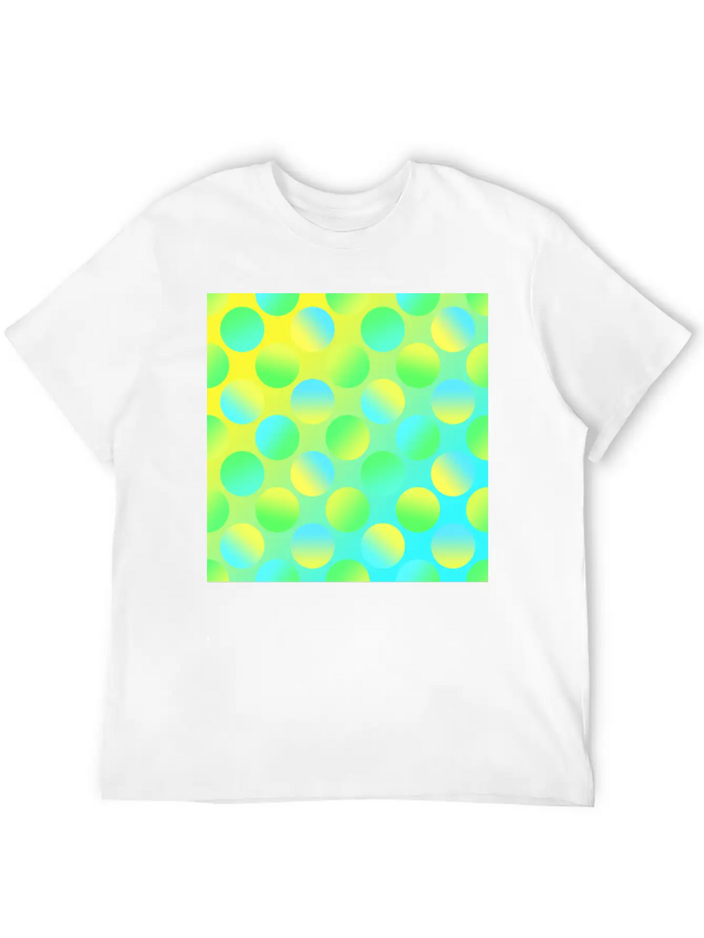 Gradient Dots (Yellow, Green, And Blue) Unisex Short Sleeve Soft Cotton T-Shirt – Casual Everyday Wear