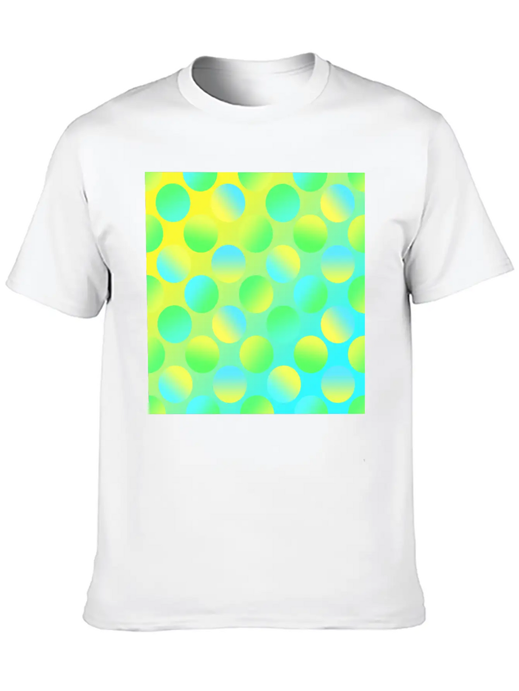 Gradient Dots (Yellow, Green, And Blue) Unisex Short Sleeve Soft Cotton T-Shirt – Casual Everyday Wear