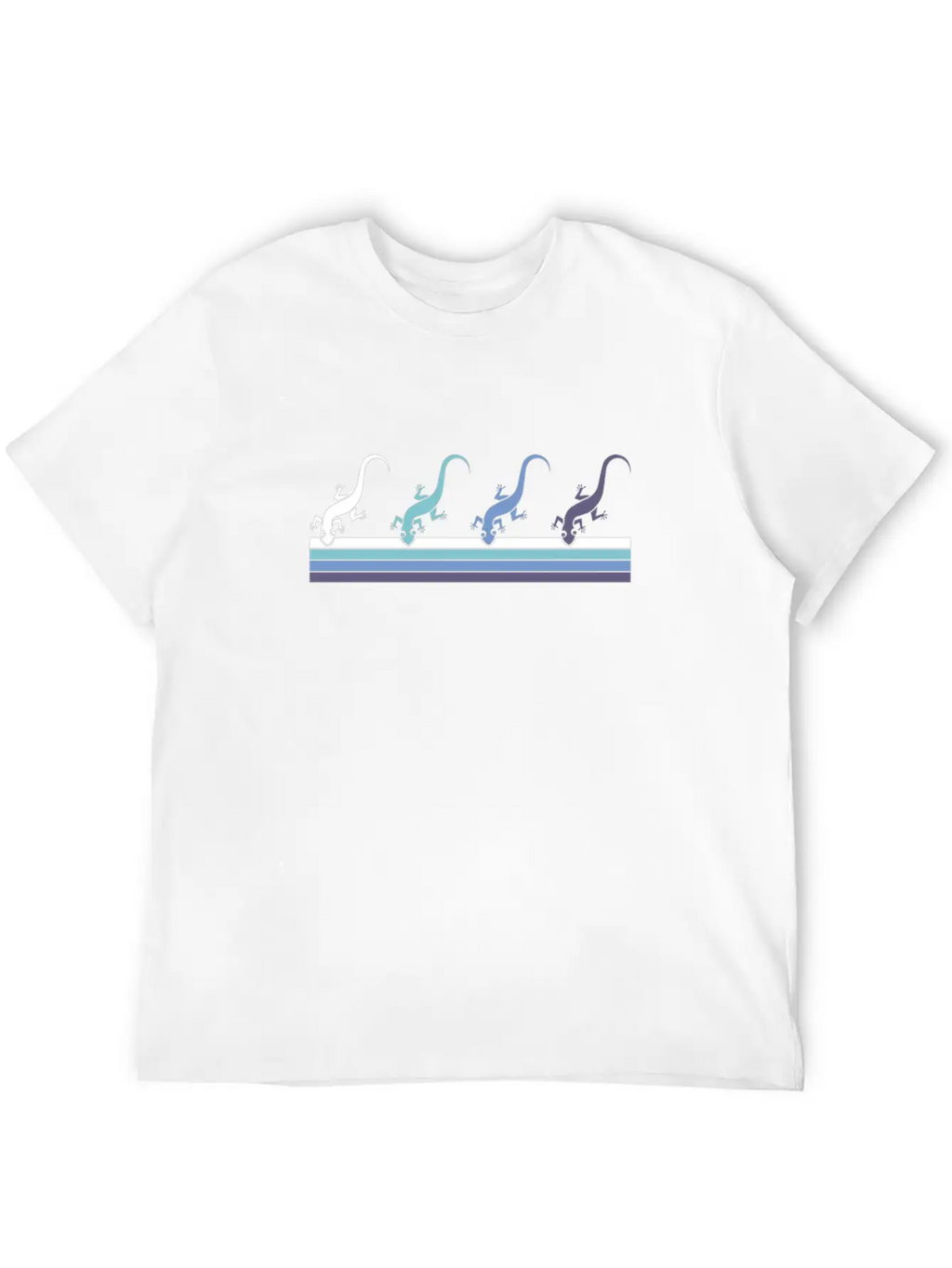 Gradient Gecko Silhouette Unisex Short Sleeve Soft Cotton T-Shirt – Casual Everyday Wear