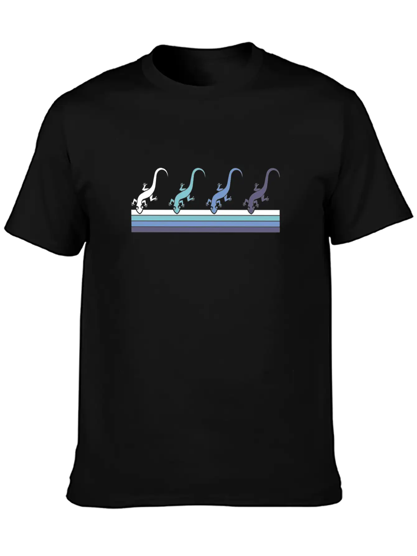 Gradient Gecko Silhouette Unisex Short Sleeve Soft Cotton T-Shirt – Casual Everyday Wear