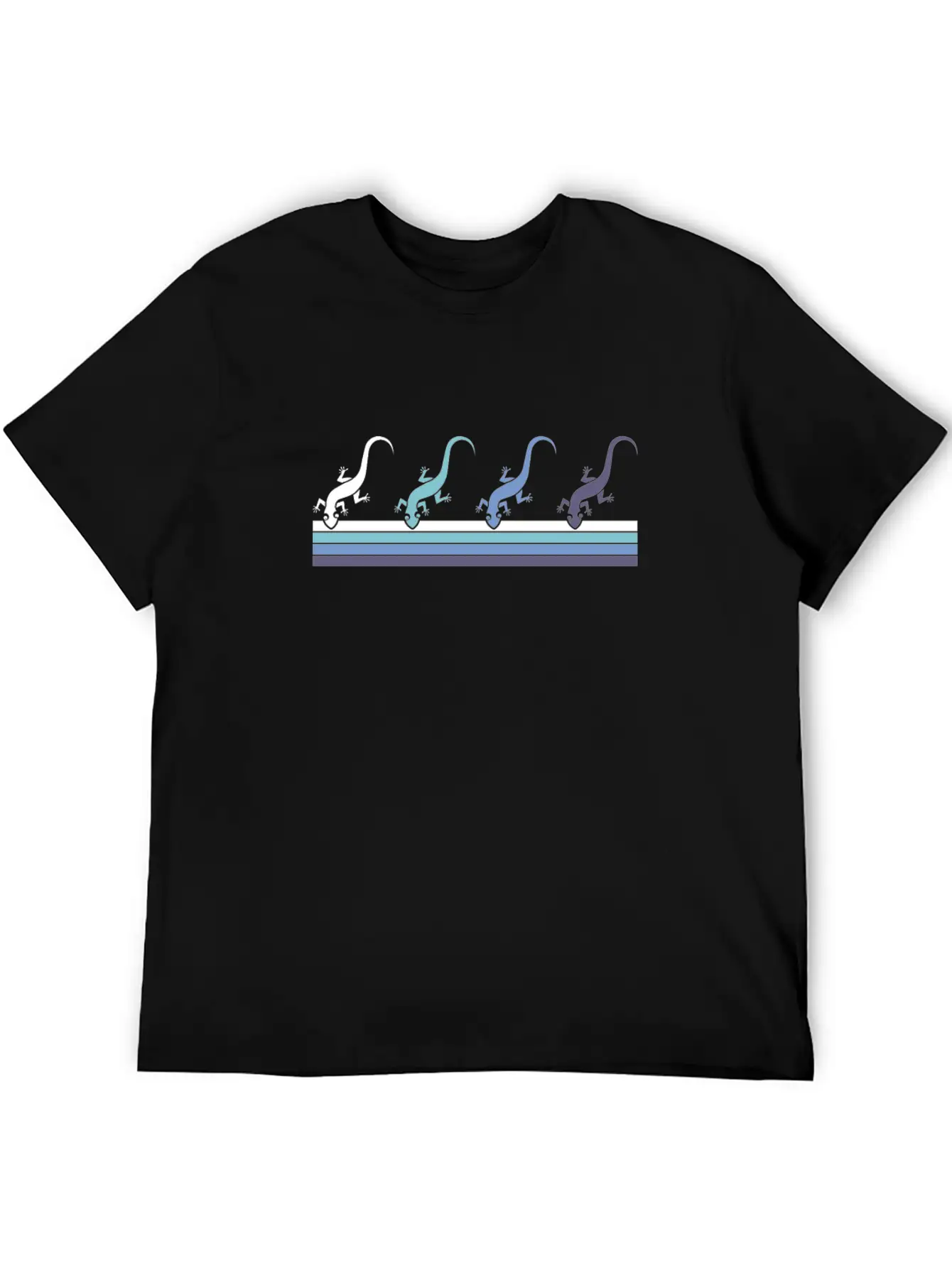 Gradient Gecko Silhouette Unisex Short Sleeve Soft Cotton T-Shirt – Casual Everyday Wear