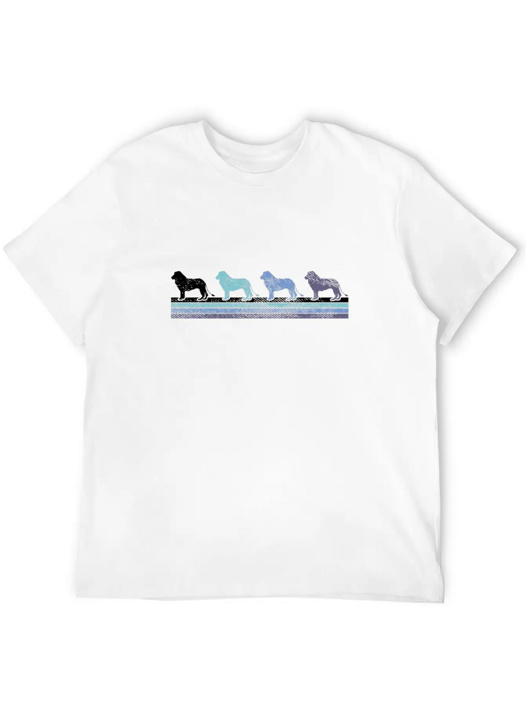 Gradient Lion Silhouette Unisex Casual T-Shirt – Clean Design For Daily Comfort
