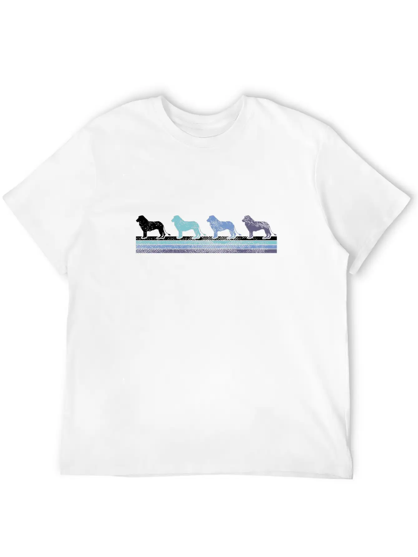 Gradient Lion Silhouette Unisex Casual T-Shirt – Clean Design For Daily Comfort