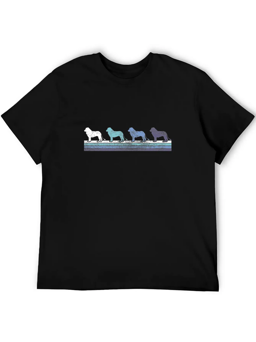 Gradient Lion Silhouette Unisex Casual T-Shirt – Clean Design For Daily Comfort
