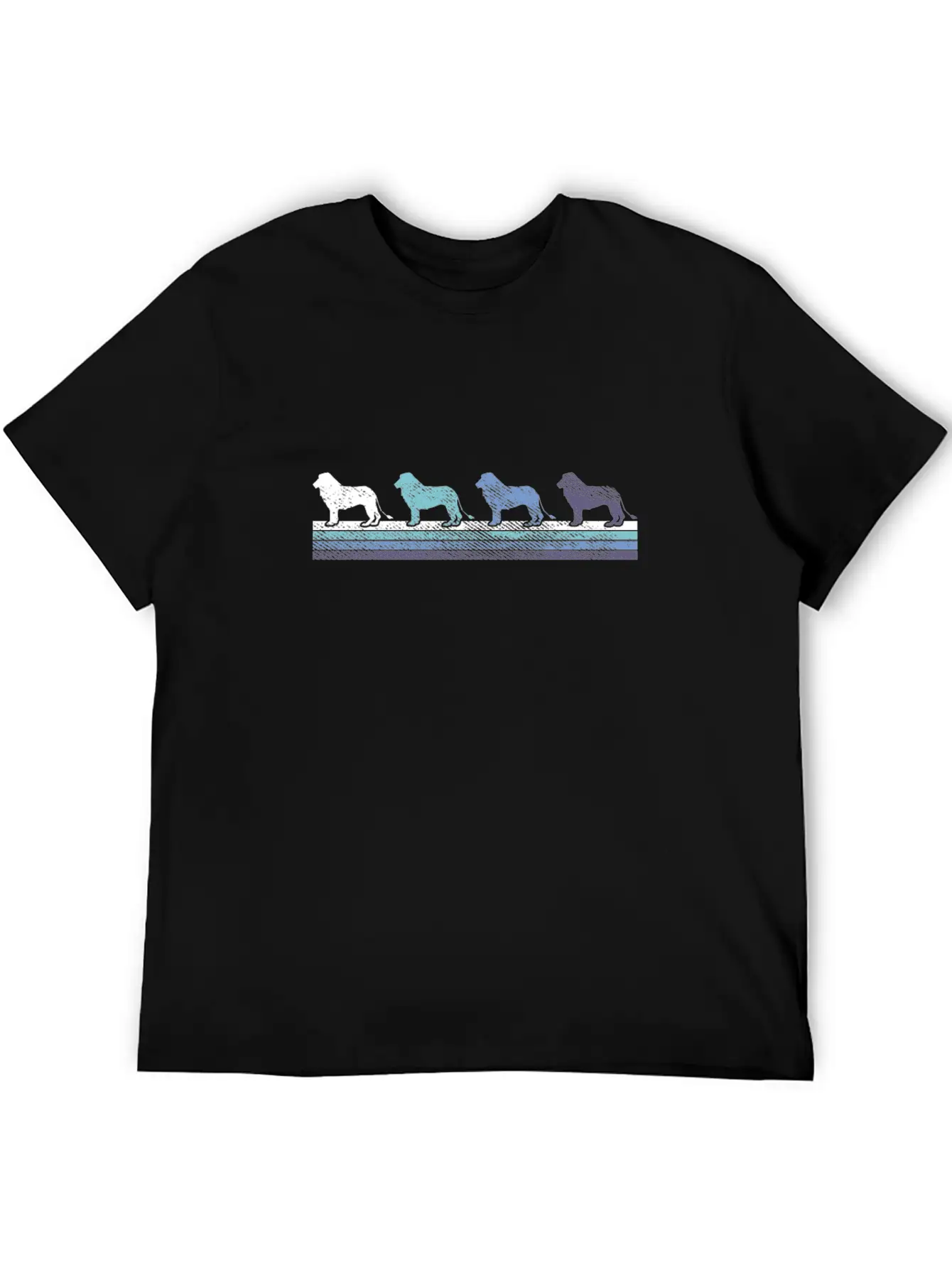 Gradient Lion Silhouette Unisex Casual T-Shirt – Clean Design For Daily Comfort