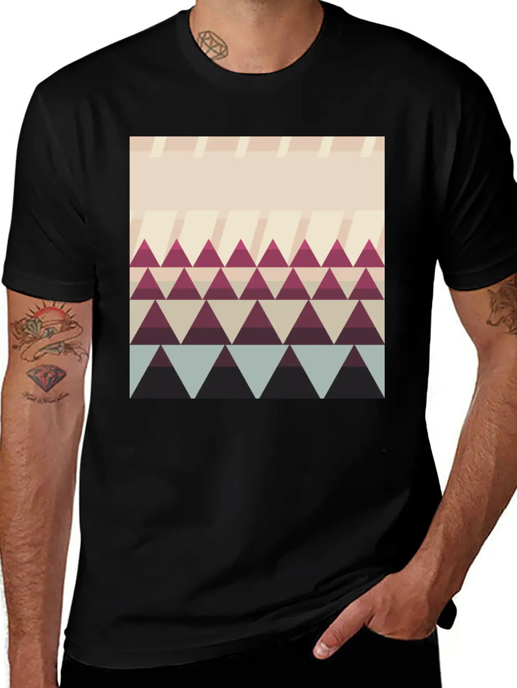 Gradient Triangles Unisex Casual T-Shirt – Clean Design For Daily Comfort
