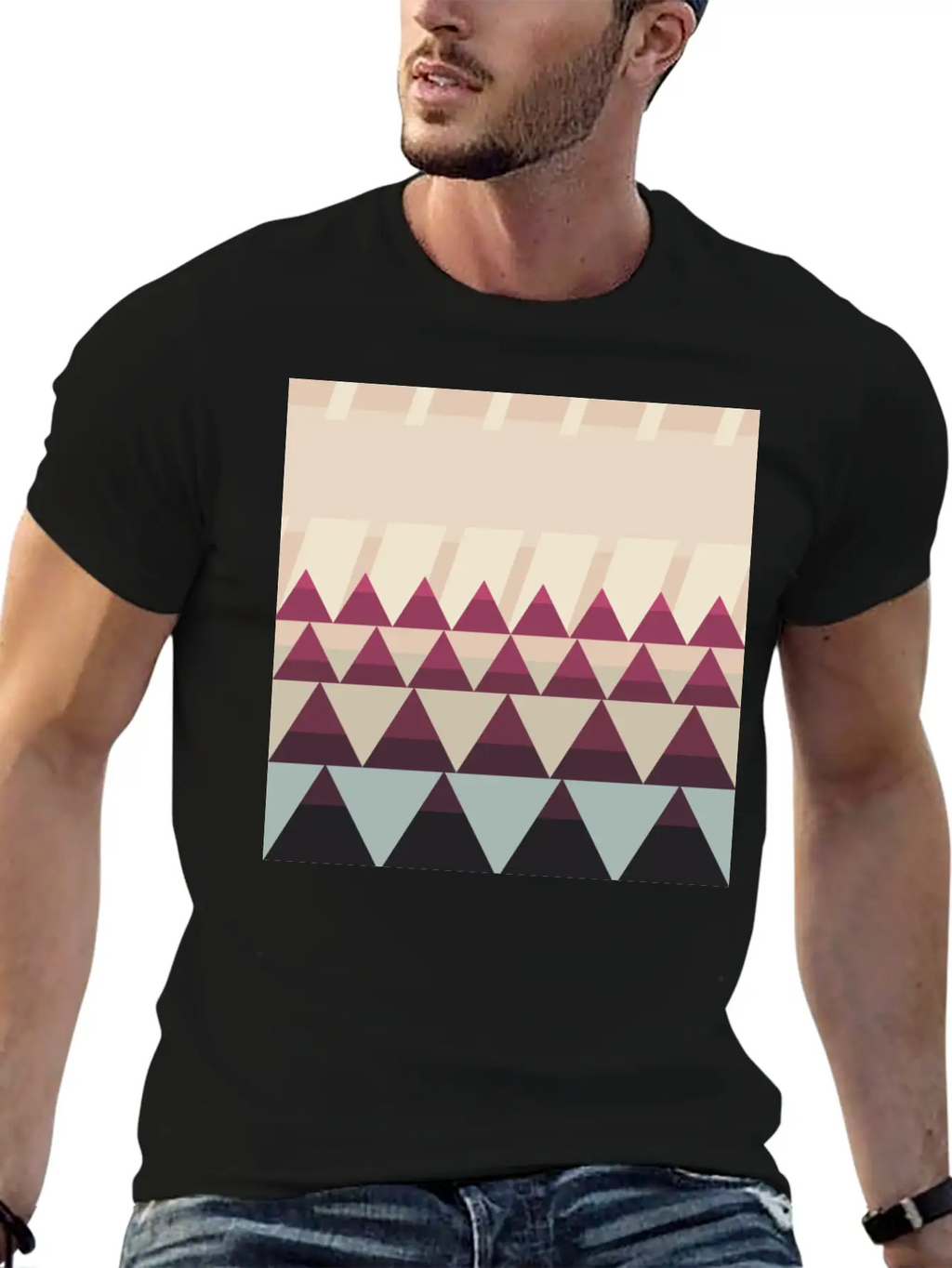 Gradient Triangles Unisex Casual T-Shirt – Clean Design For Daily Comfort