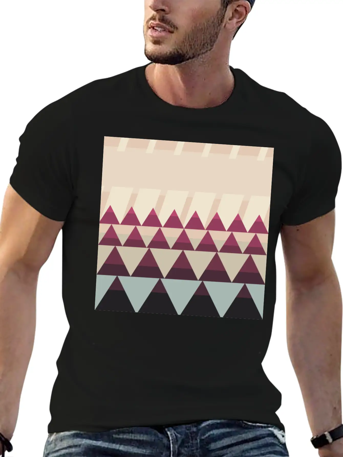 Gradient Triangles Unisex Casual T-Shirt – Clean Design For Daily Comfort