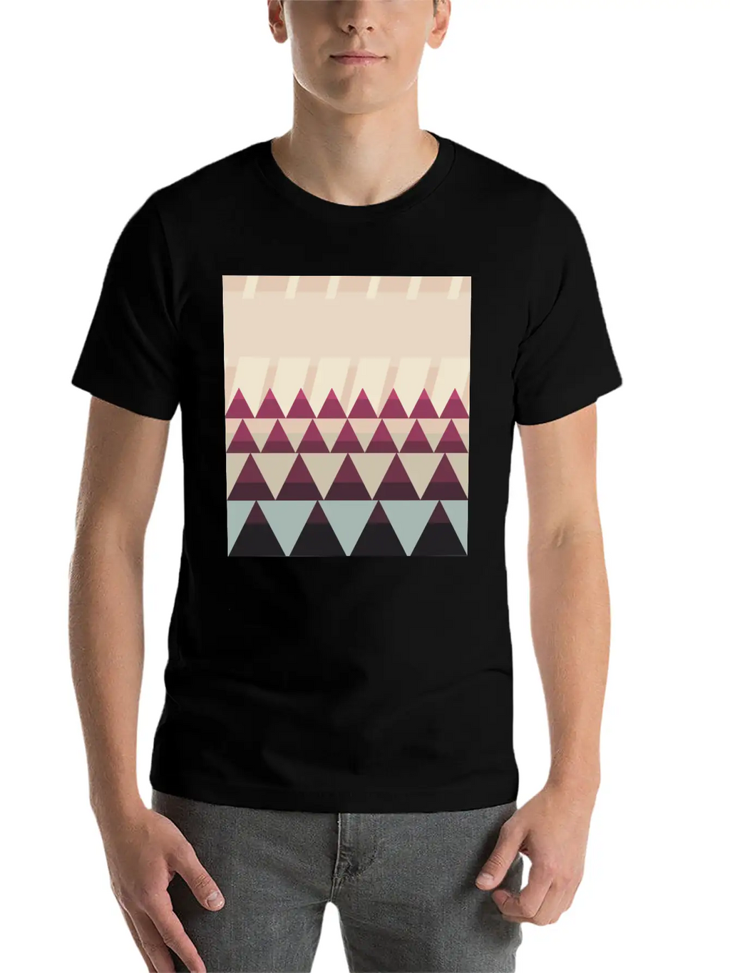 Gradient Triangles Unisex Casual T-Shirt – Clean Design For Daily Comfort