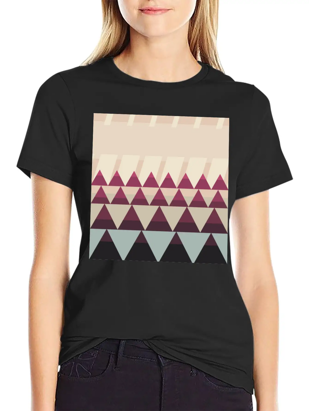 Gradient Triangles Unisex Casual T-Shirt – Clean Design For Daily Comfort