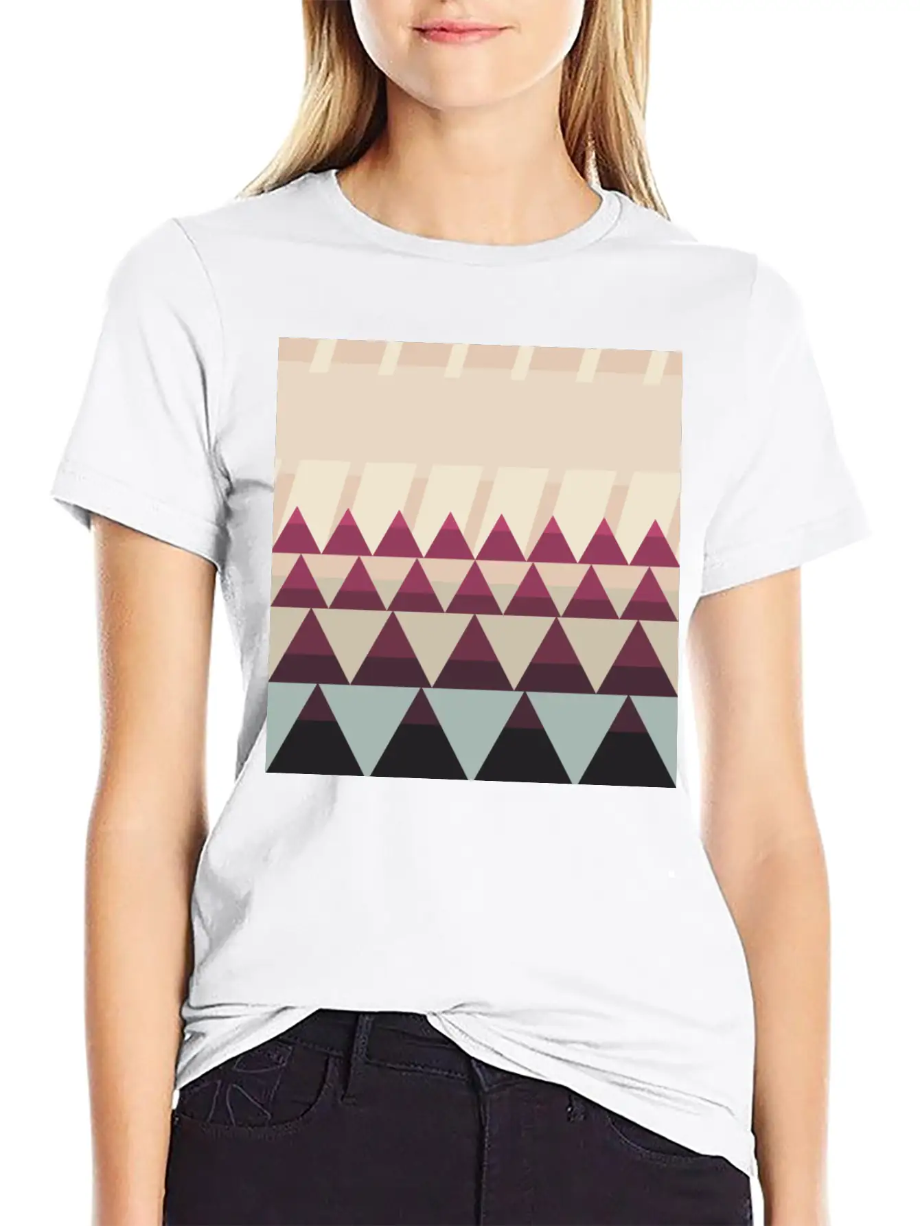 Gradient Triangles Unisex Casual T-Shirt – Clean Design For Daily Comfort