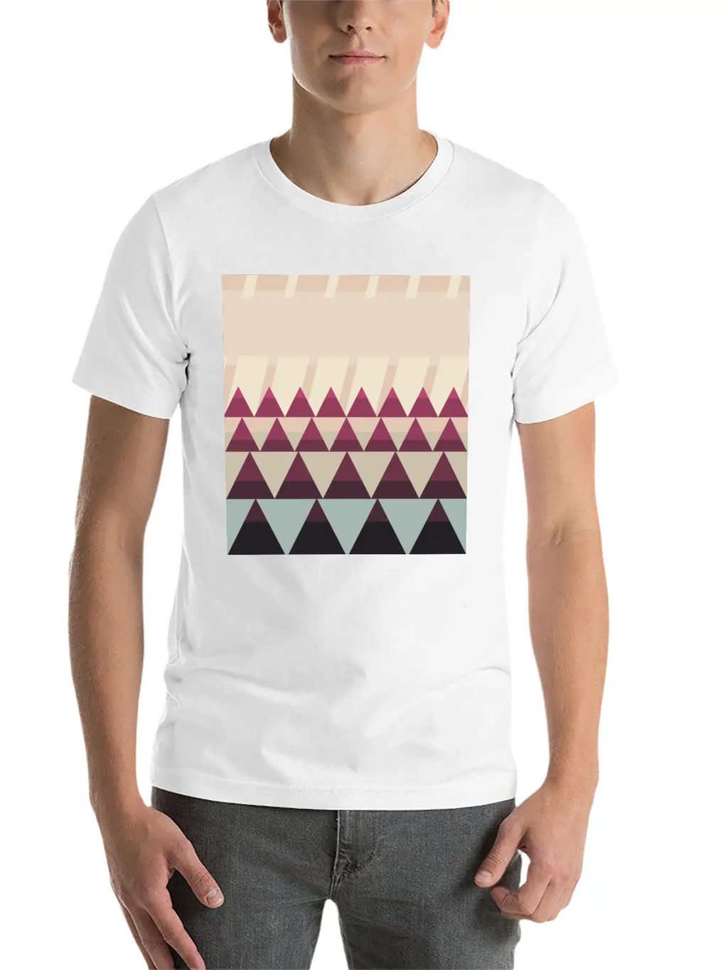 Gradient Triangles Unisex Casual T-Shirt – Clean Design For Daily Comfort