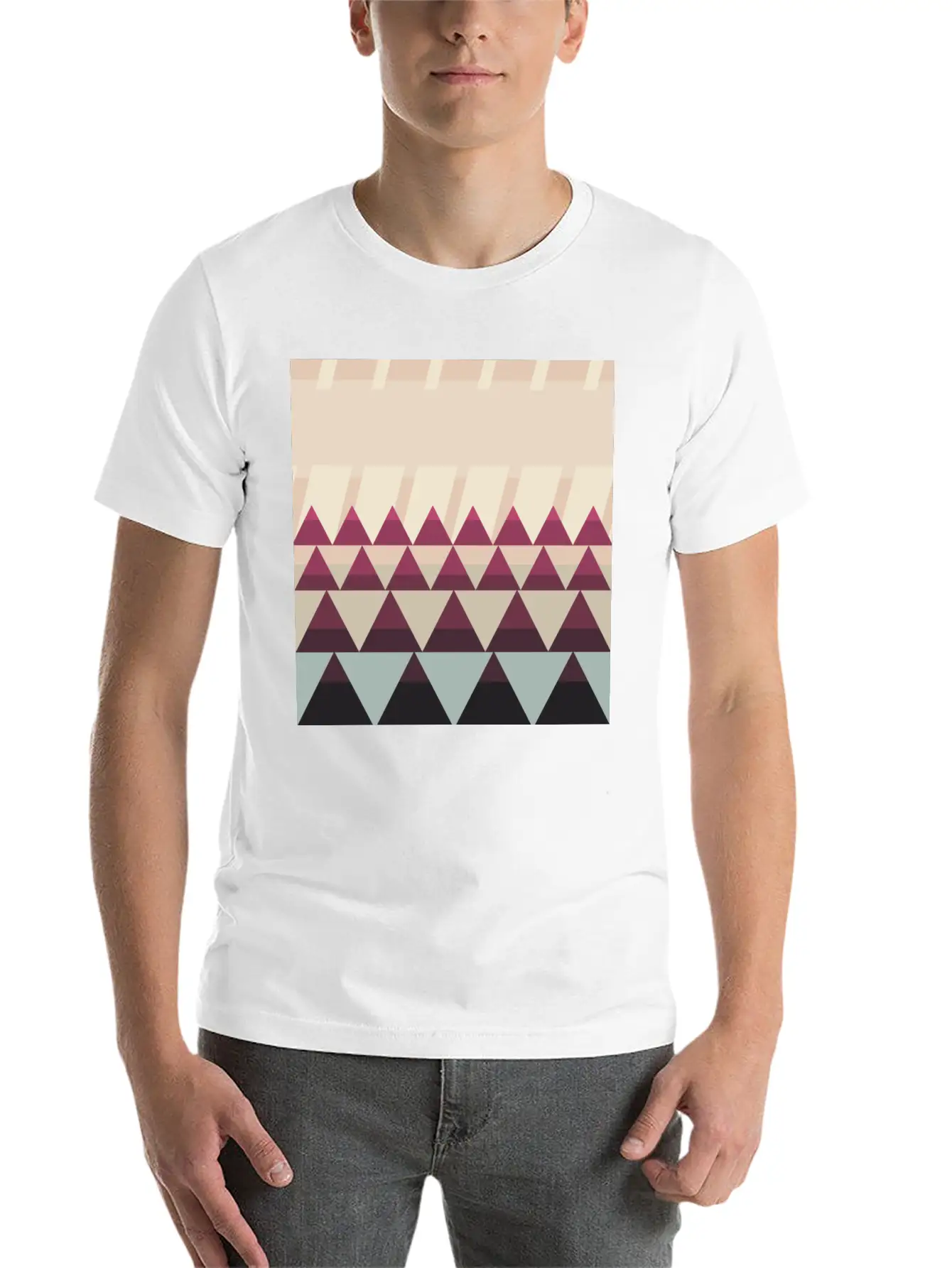 Gradient Triangles Unisex Casual T-Shirt – Clean Design For Daily Comfort