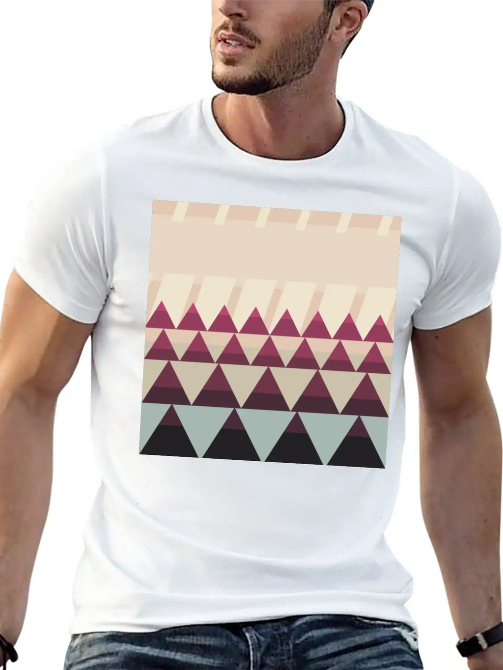 Gradient Triangles Unisex Casual T-Shirt – Clean Design For Daily Comfort
