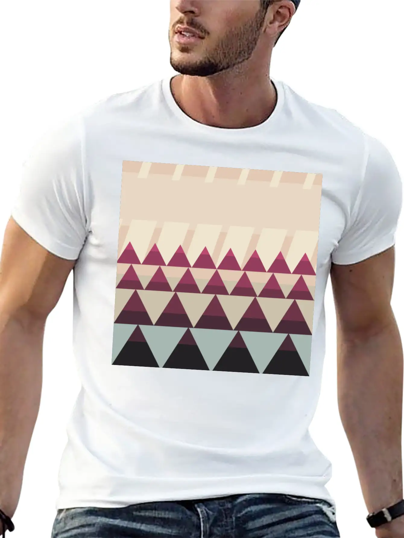 Gradient Triangles Unisex Casual T-Shirt – Clean Design For Daily Comfort