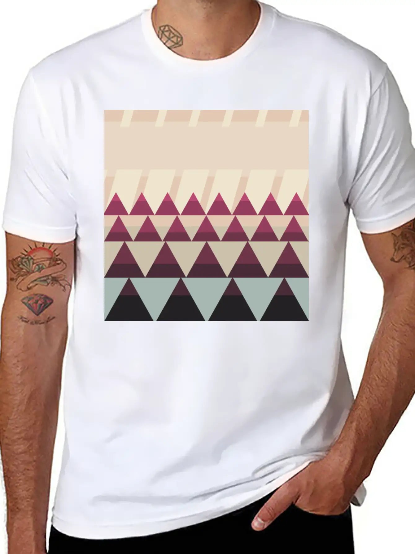 Gradient Triangles Unisex Casual T-Shirt – Clean Design For Daily Comfort