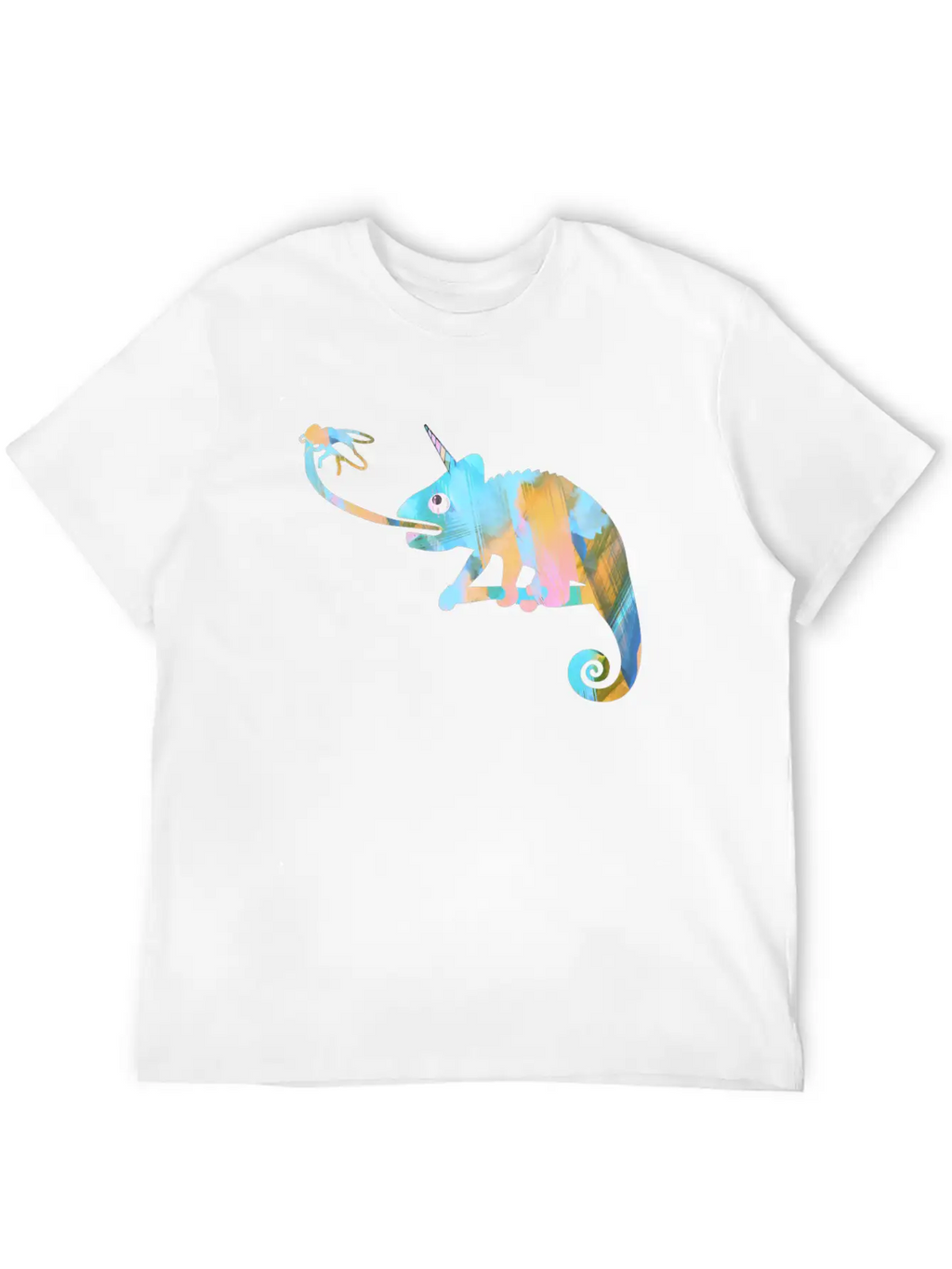 Graffiti, Camelion, Pastel,illustration,light Blue Classic Fit Graphic Tee For Daily Comfort – Unisex Cotton Shirt