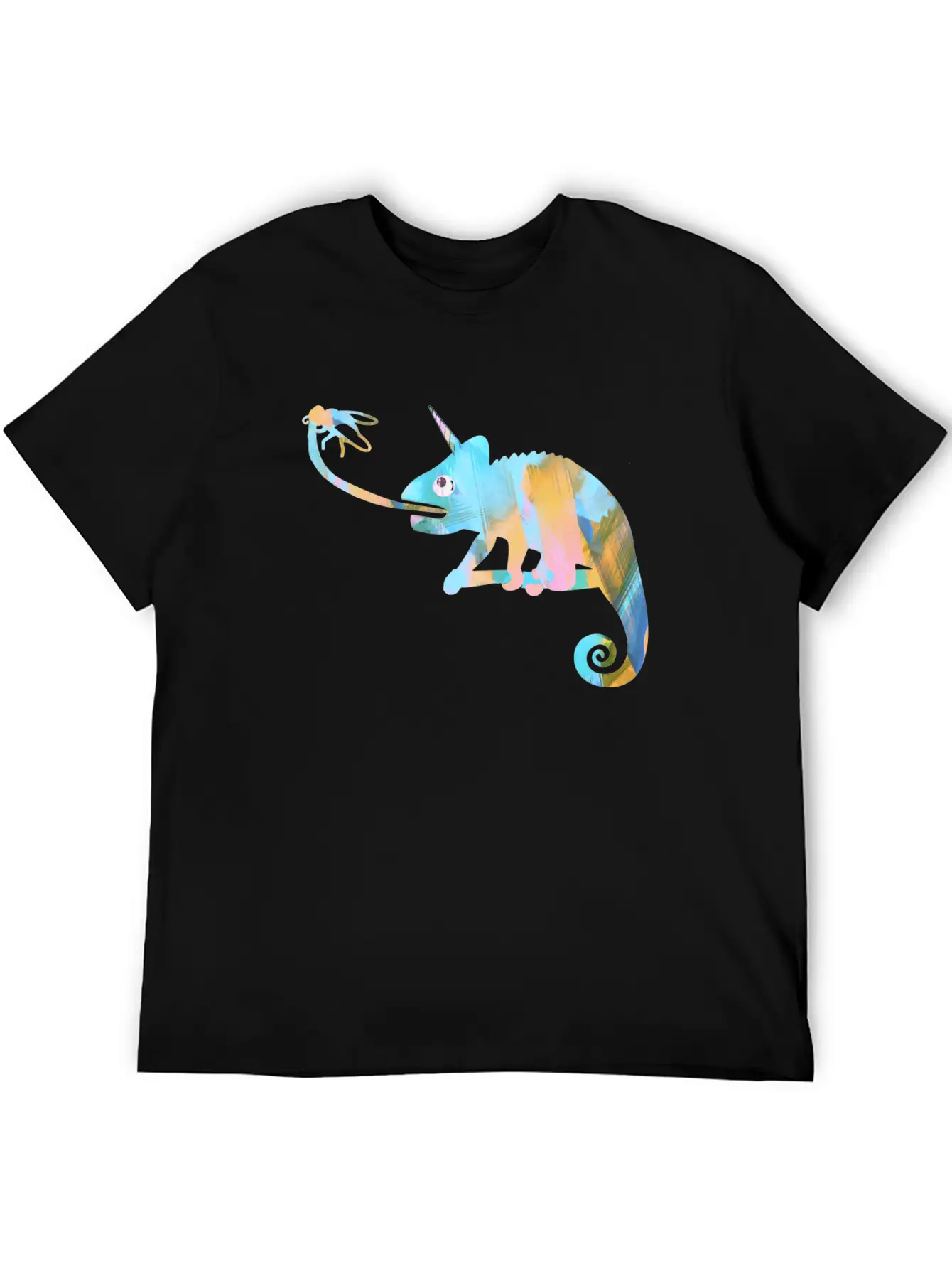 Graffiti, Camelion, Pastel,illustration,light Blue Classic Fit Graphic Tee For Daily Comfort – Unisex Cotton Shirt