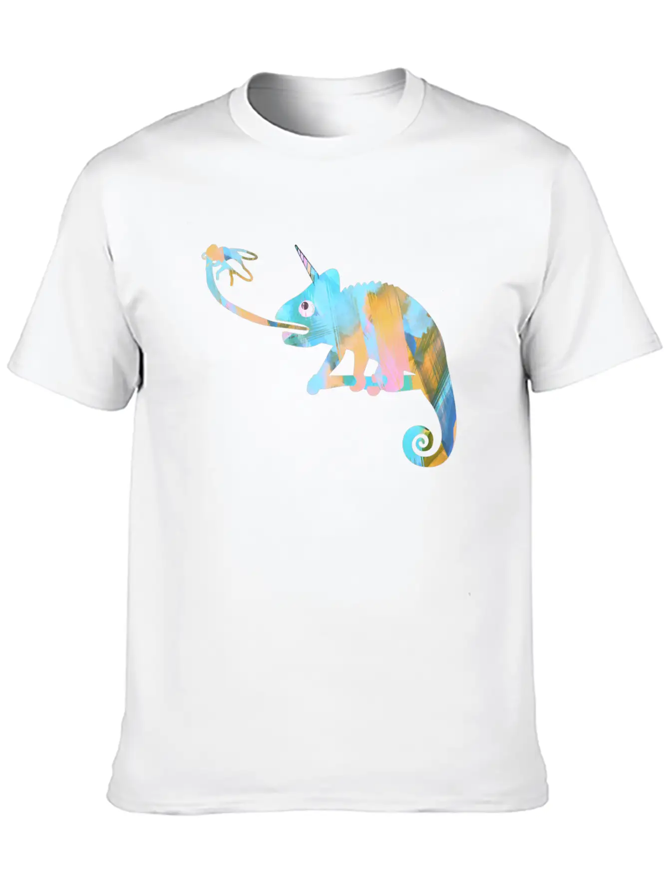 Graffiti, Camelion, Pastel,illustration,light Blue Classic Fit Graphic Tee For Daily Comfort – Unisex Cotton Shirt