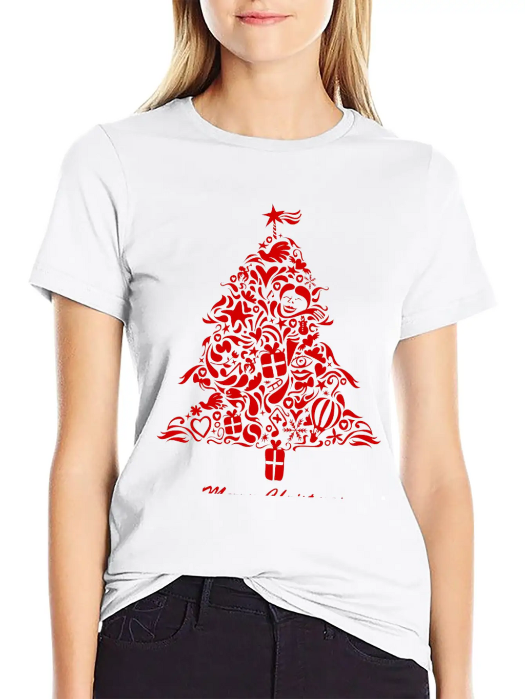 Graffiti Christmas Tree Essential Cotton Tee For Daily Outfits – Unisex Style