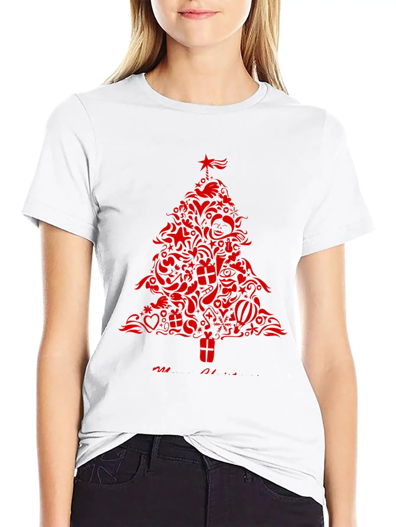 Graffiti Christmas Tree Essential Cotton Tee For Daily Outfits – Unisex Style
