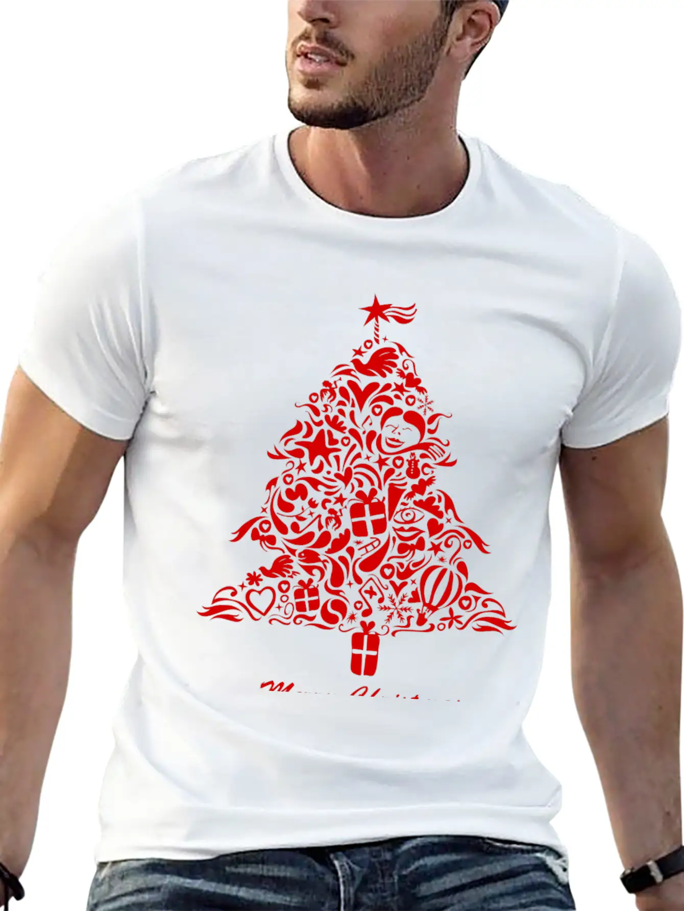 Graffiti Christmas Tree Essential Cotton Tee For Daily Outfits – Unisex Style