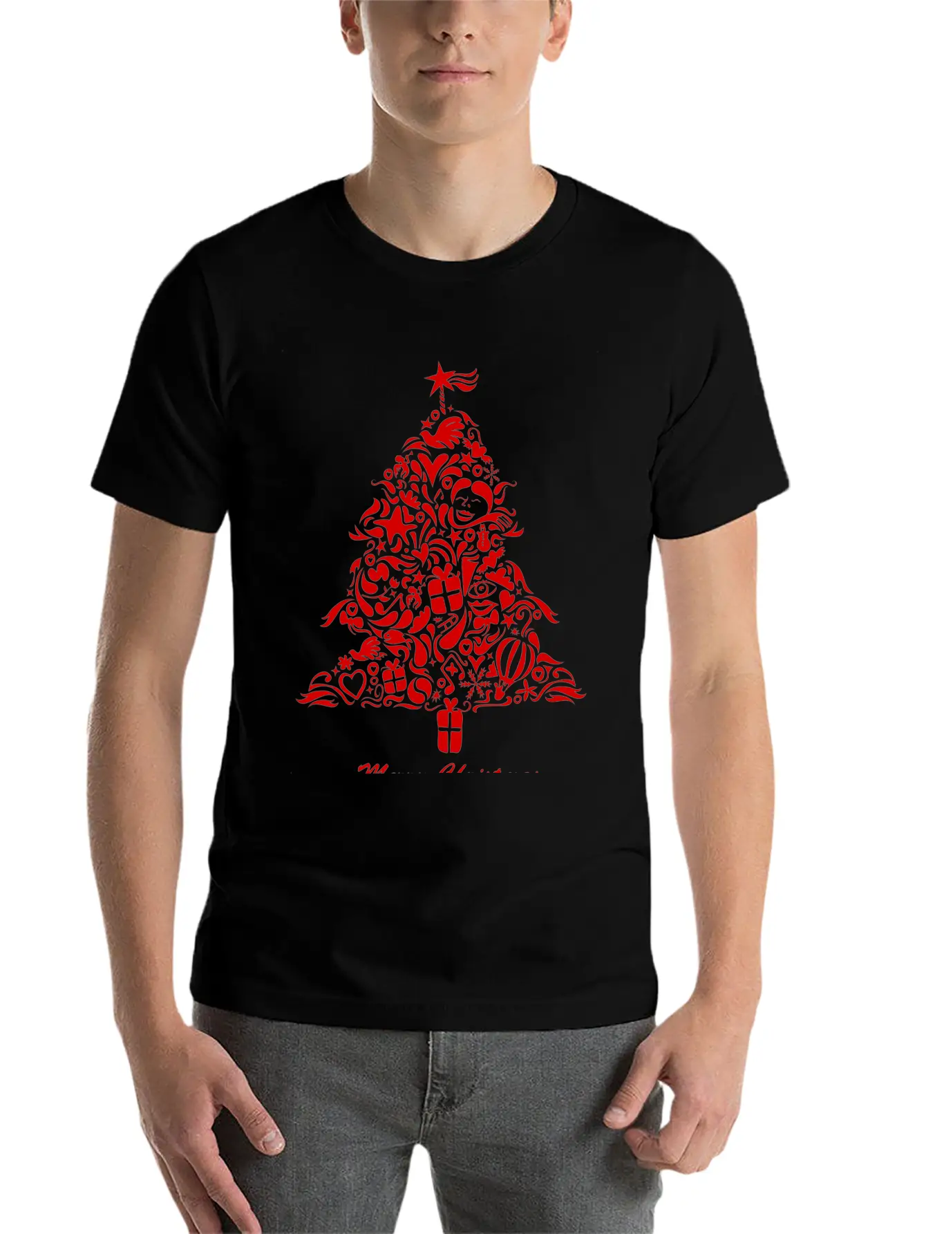 Graffiti Christmas Tree Essential Cotton Tee For Daily Outfits – Unisex Style