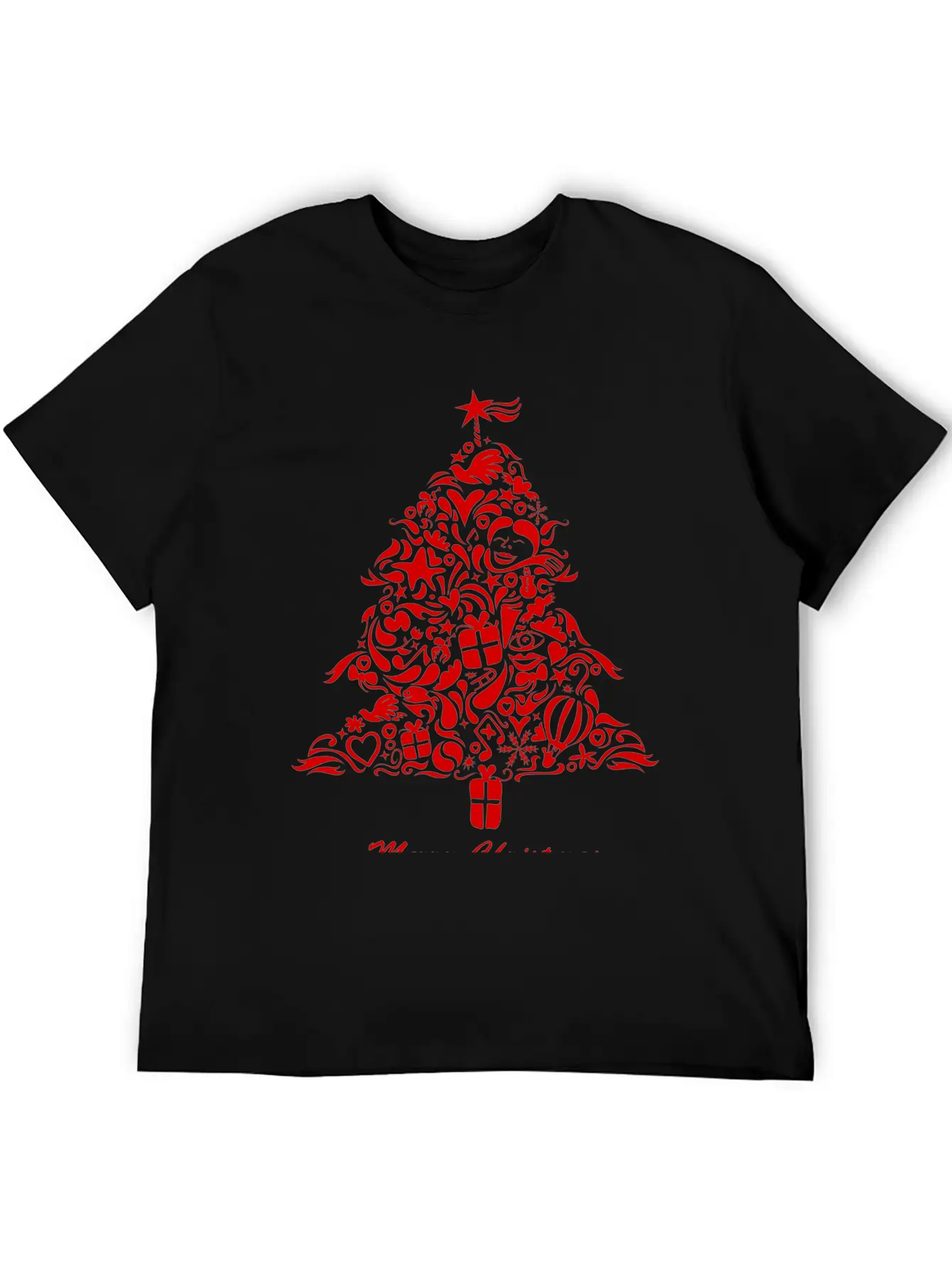 Graffiti Christmas Tree Essential Cotton Tee For Daily Outfits – Unisex Style
