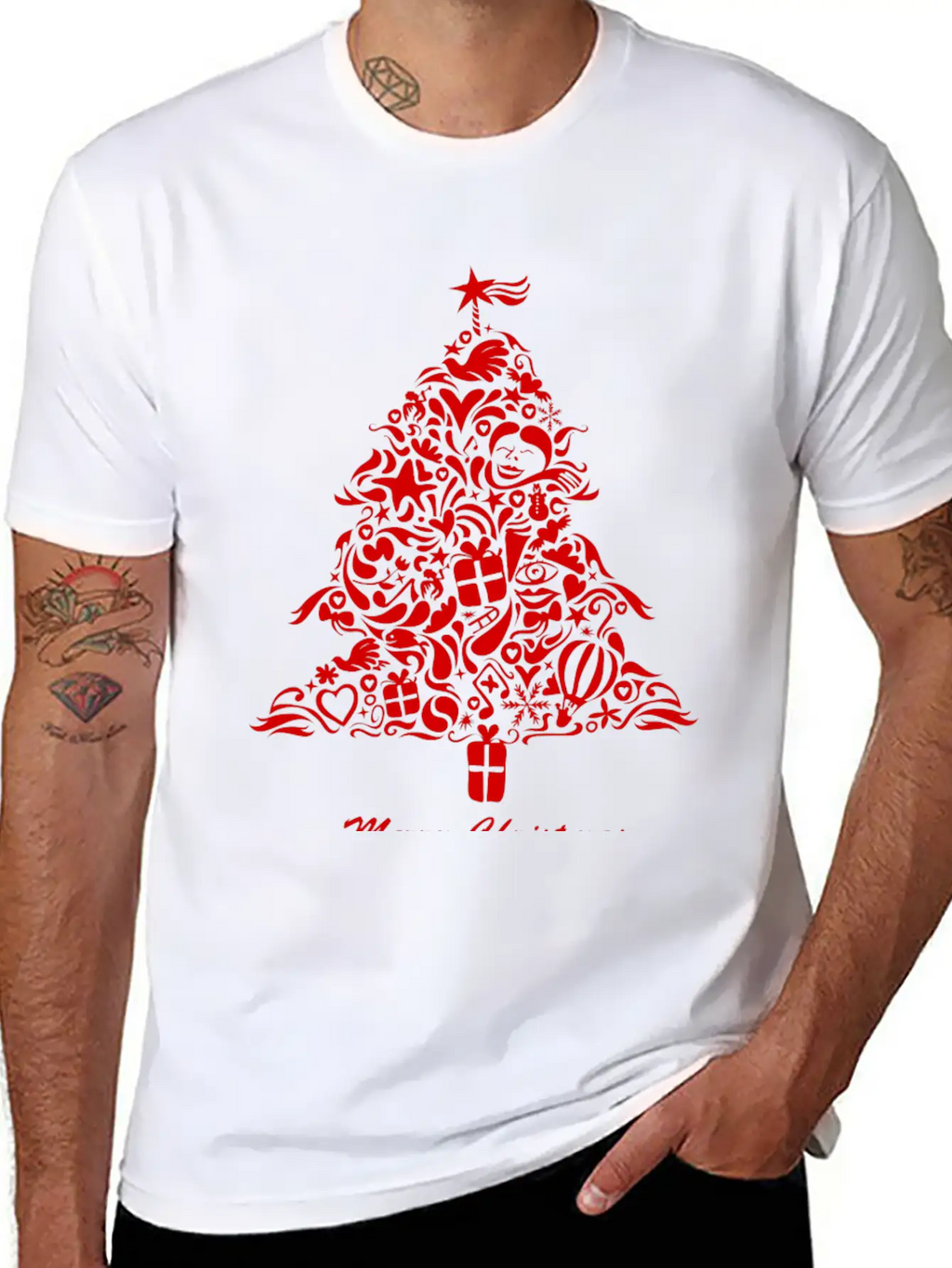 Graffiti Christmas Tree Essential Cotton Tee For Daily Outfits – Unisex Style