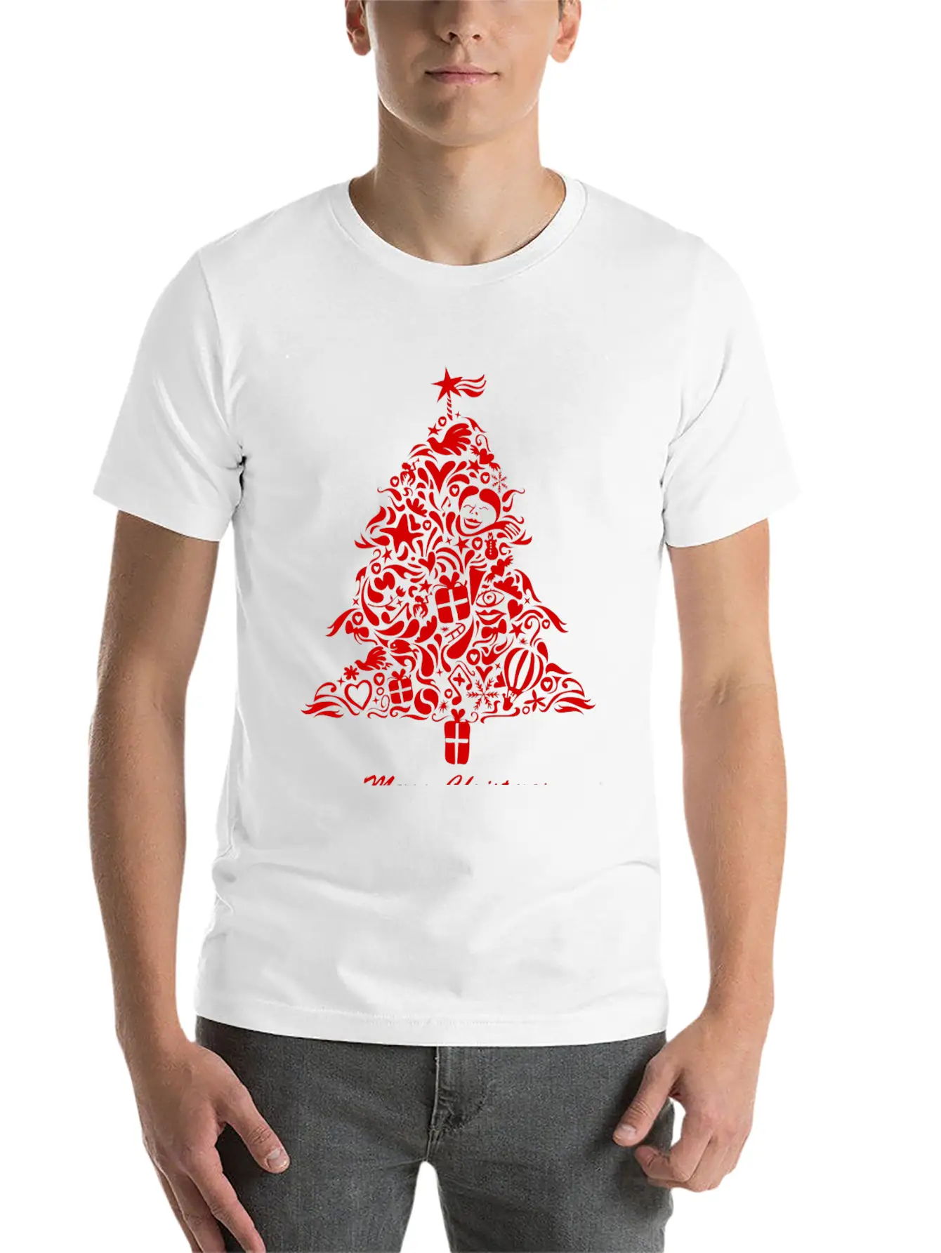 Graffiti Christmas Tree Essential Cotton Tee For Daily Outfits – Unisex Style